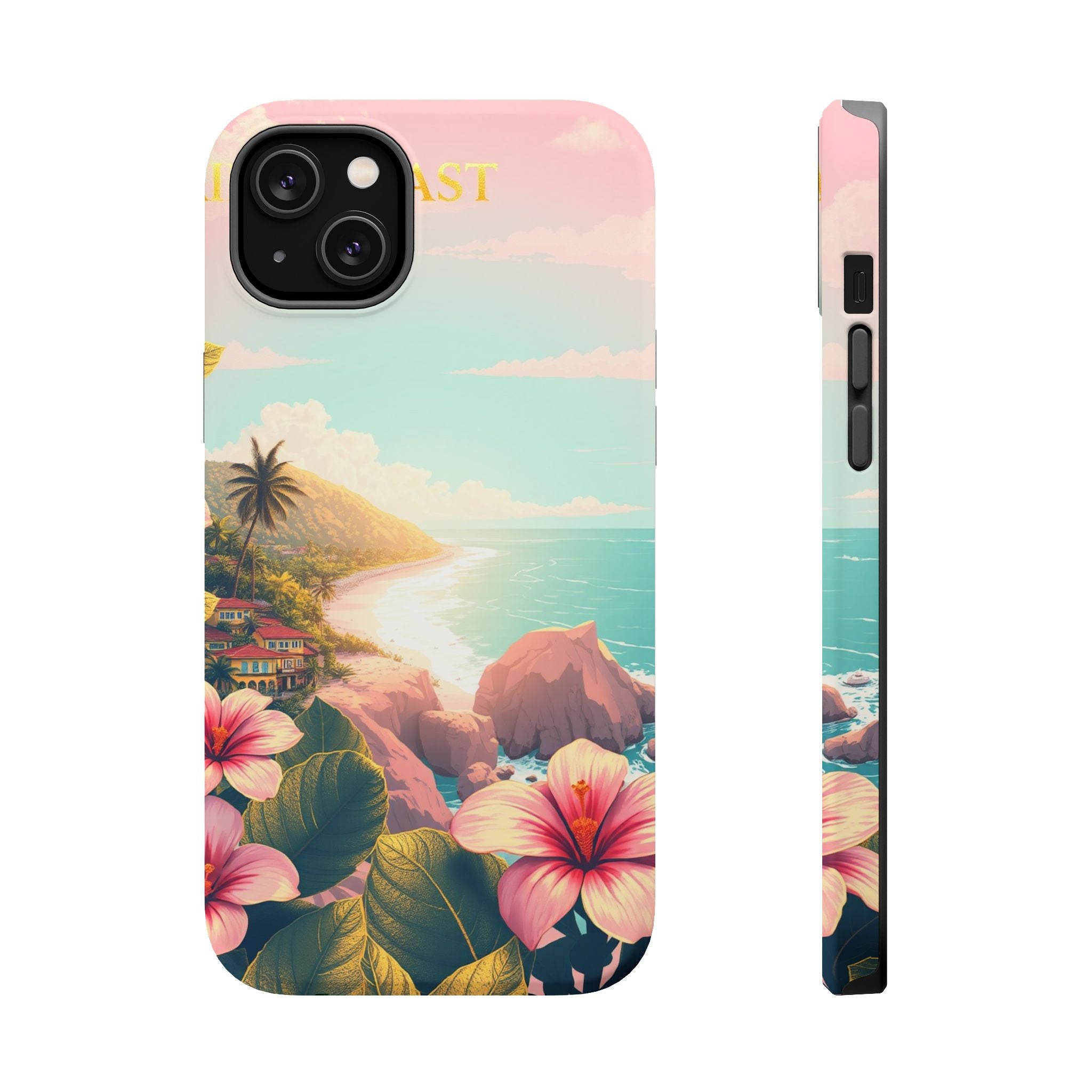 iPhone Mint And Blush Hibiscus Coast Slim Everyday iPhone 14 Designer · iPhone C