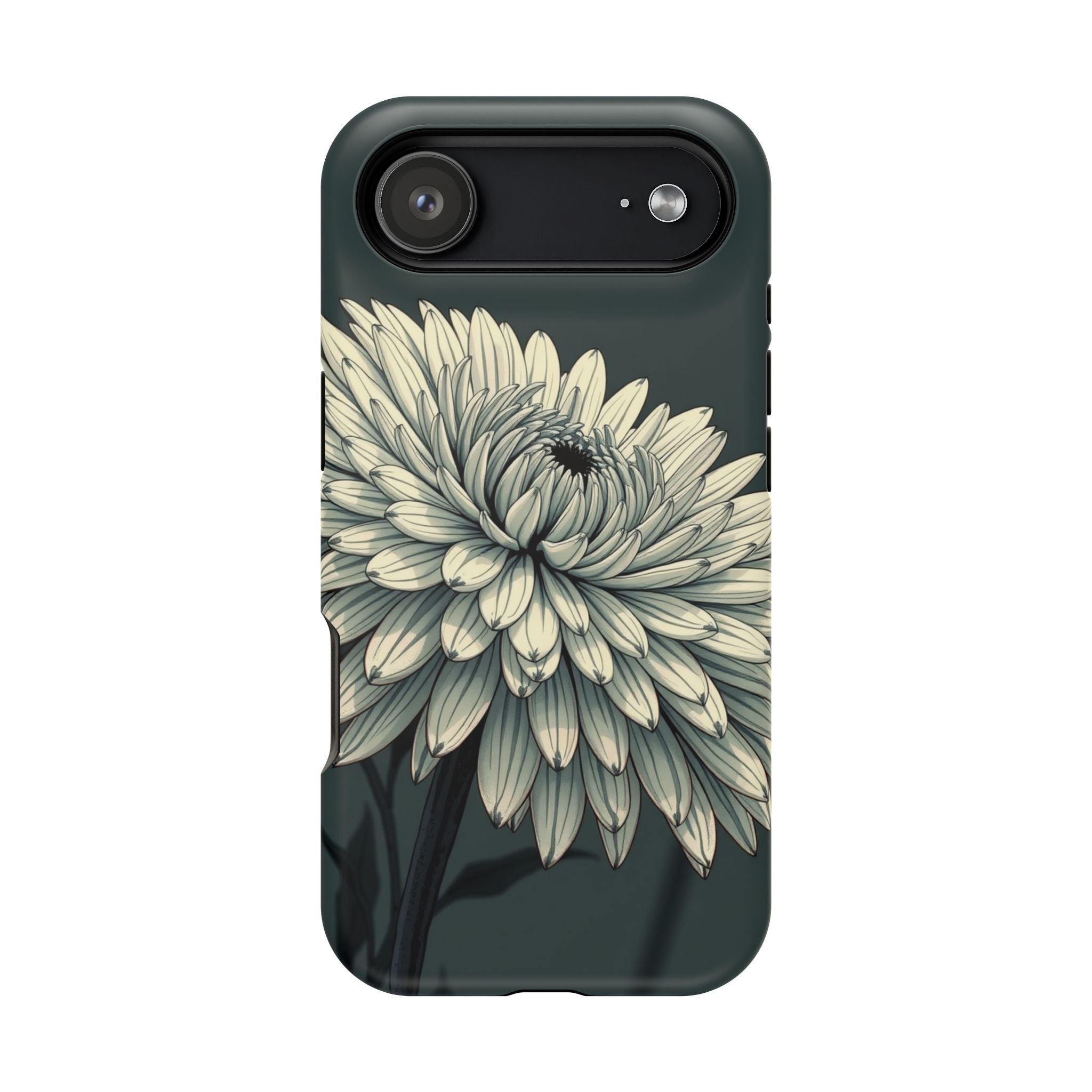 iPhone Chrysanthemum Classic Dark Gothic Ink Carry Case Slim Snap Case · iPhone