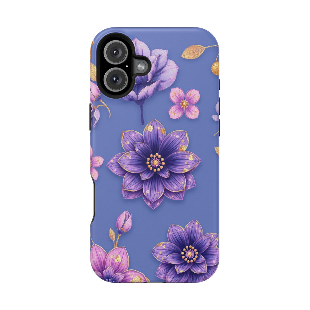 iPhone Indigo And Violet Floral Gold Foil Slim iPhone Everyday Designer · iPhone