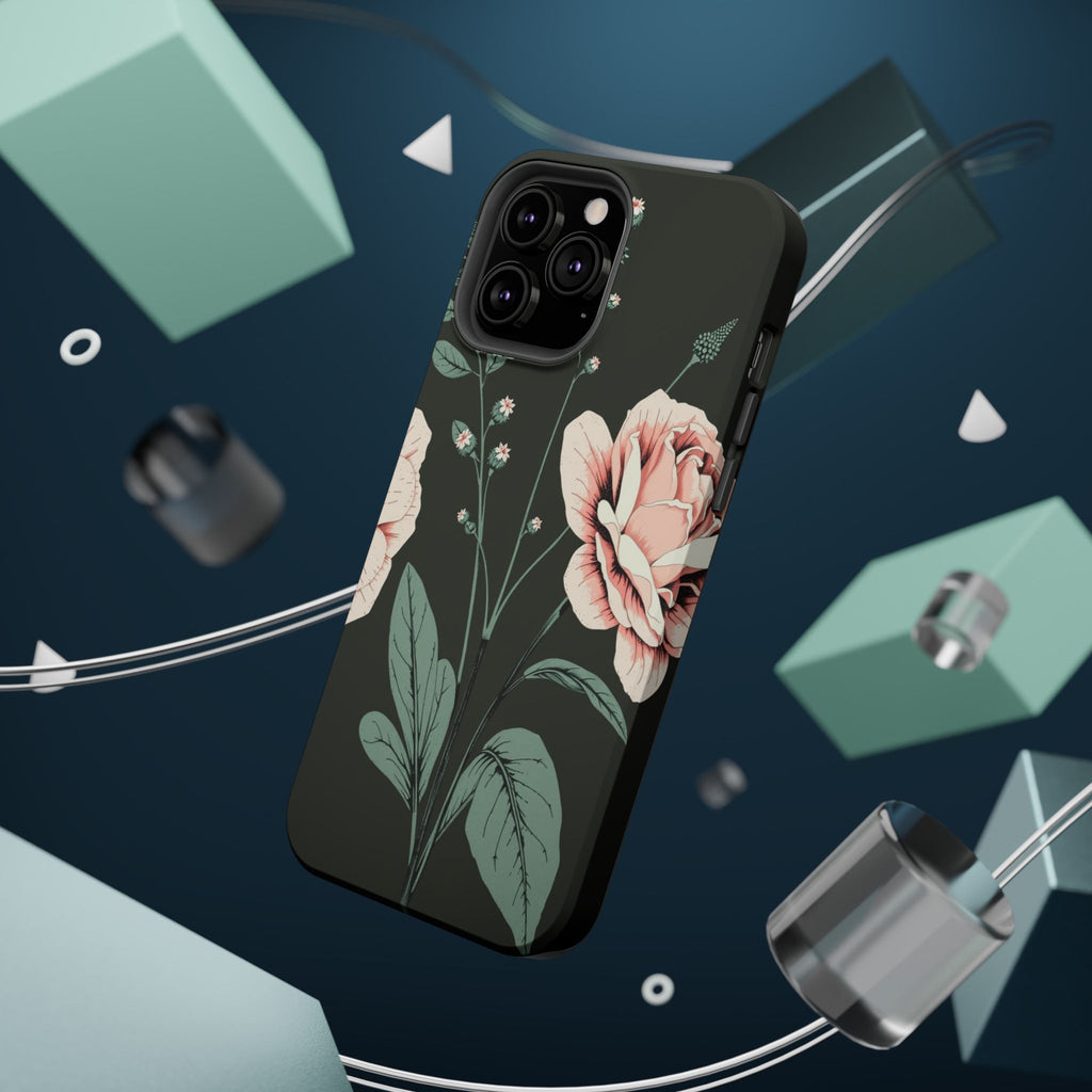 iPhone Mint And Blush Vintage Botanical Print Slim Everyday Designer Case · iPho