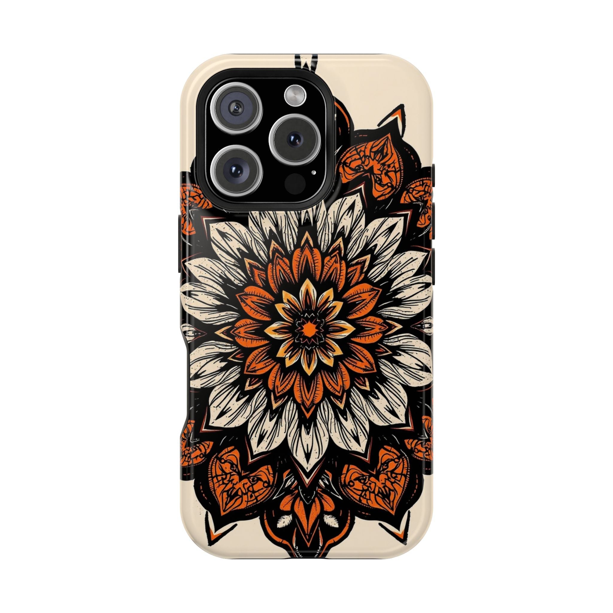 iPhone Burnt Orange And Sand Floral Mandala Slim Snap Cas Carry Case · iPhone Ca