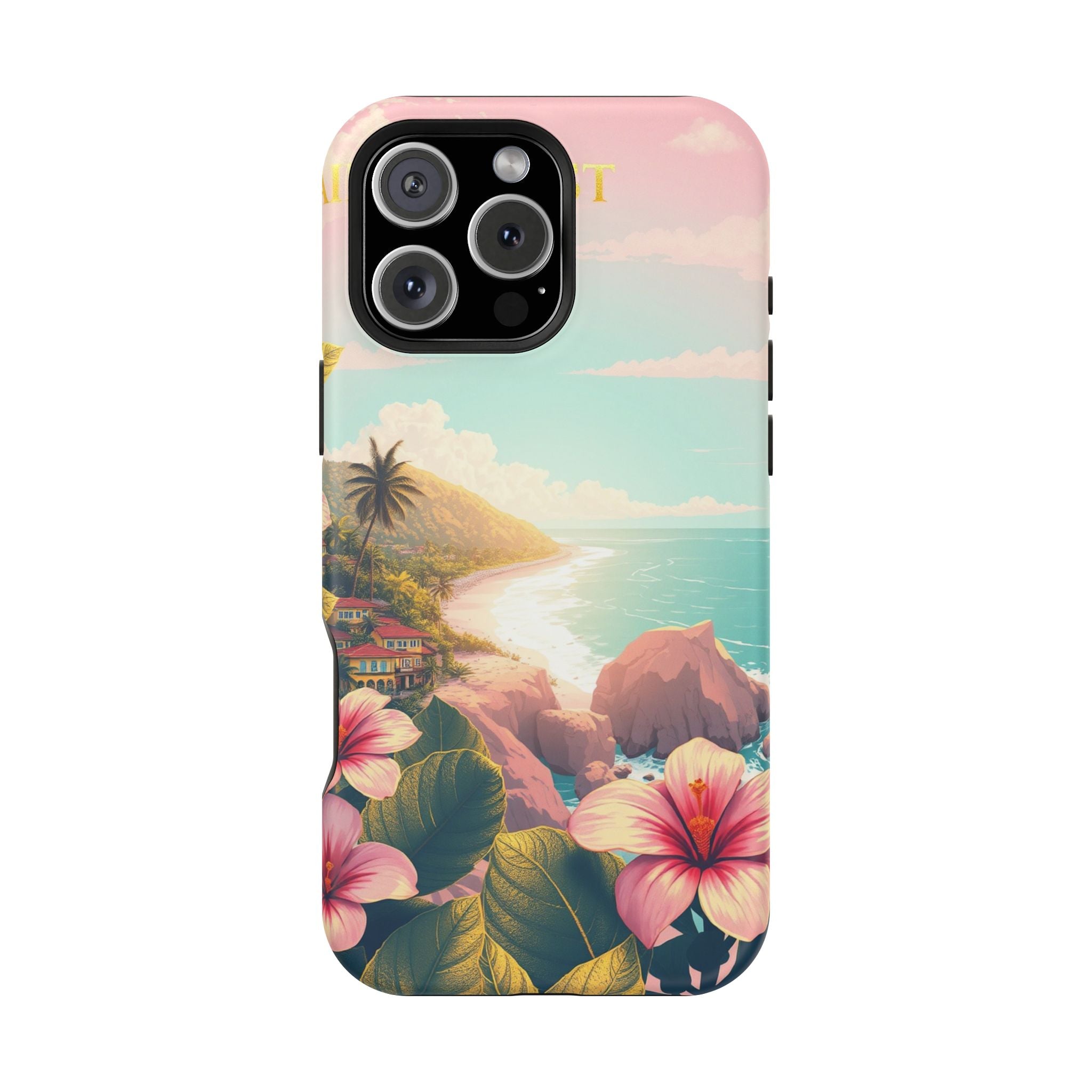 iPhone Mint And Blush Hibiscus Coast Slim Everyday iPhone 14 Designer · iPhone C