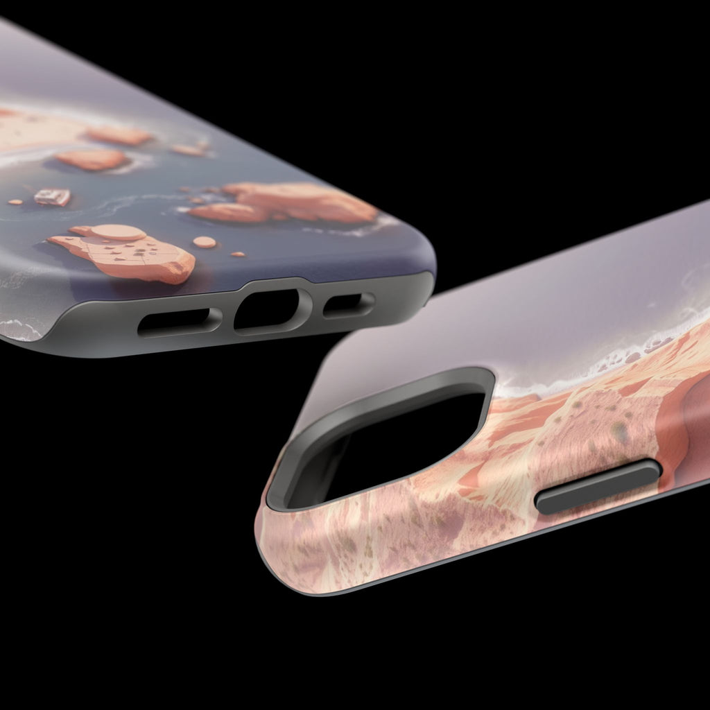 iPhone Rose Pink And Cream Shoreline Aerial Soft iPhone 17 Finish · iPhone Case