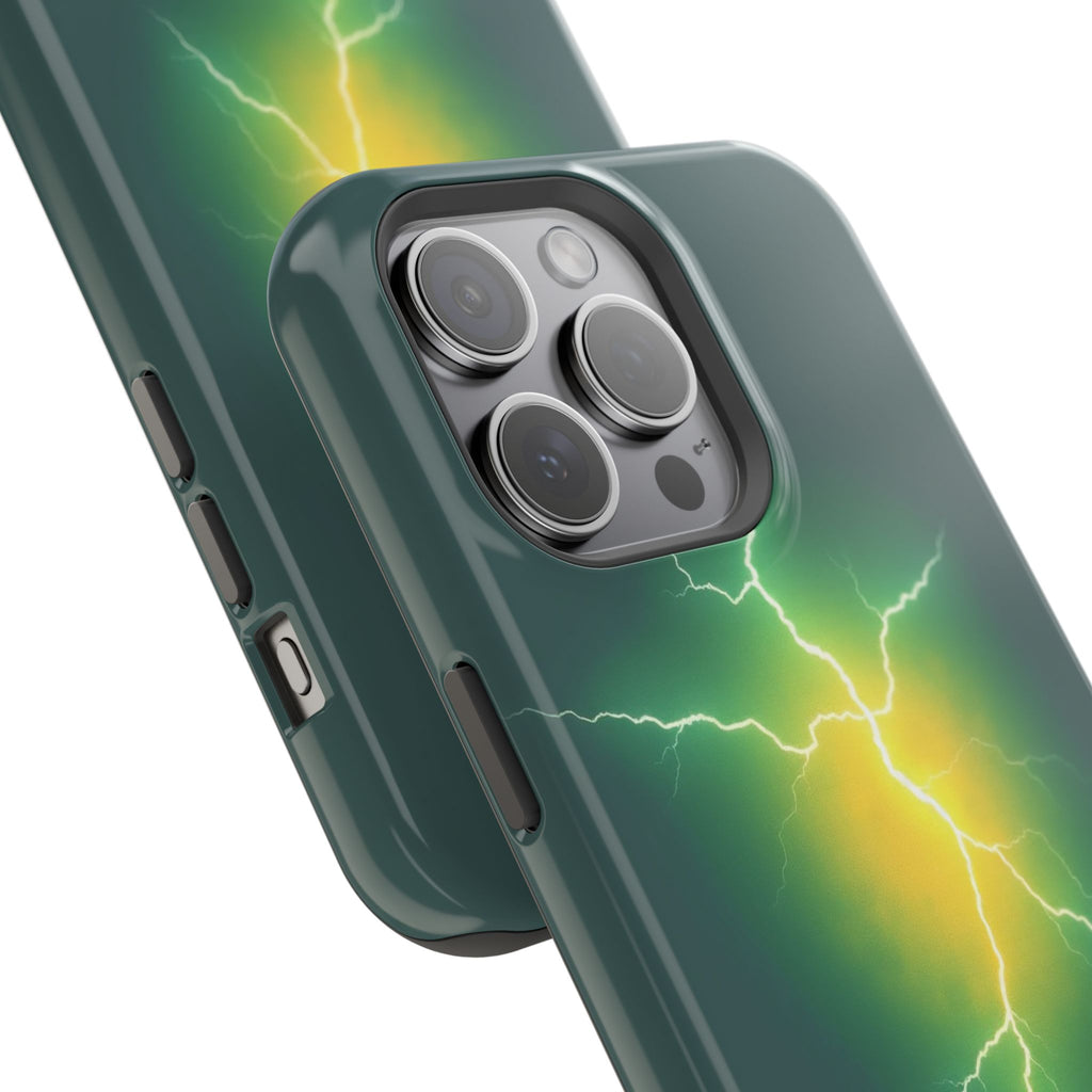 iPhone Emerald Green And Gold Prairie Lightning Soft iPhone Finish · iPhone Case