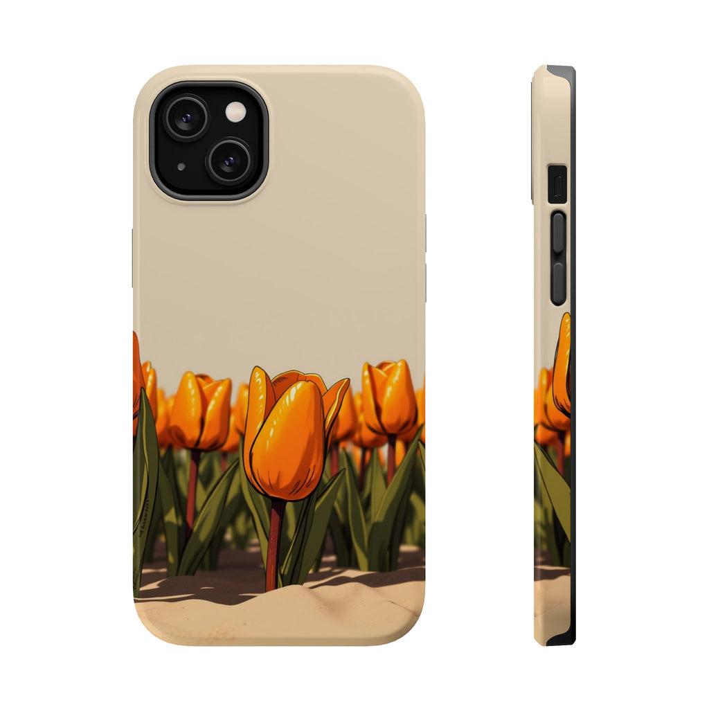 iPhone Burnt Orange And Sand Tulip Row Slim Everyday Designer Case · iPhone Case