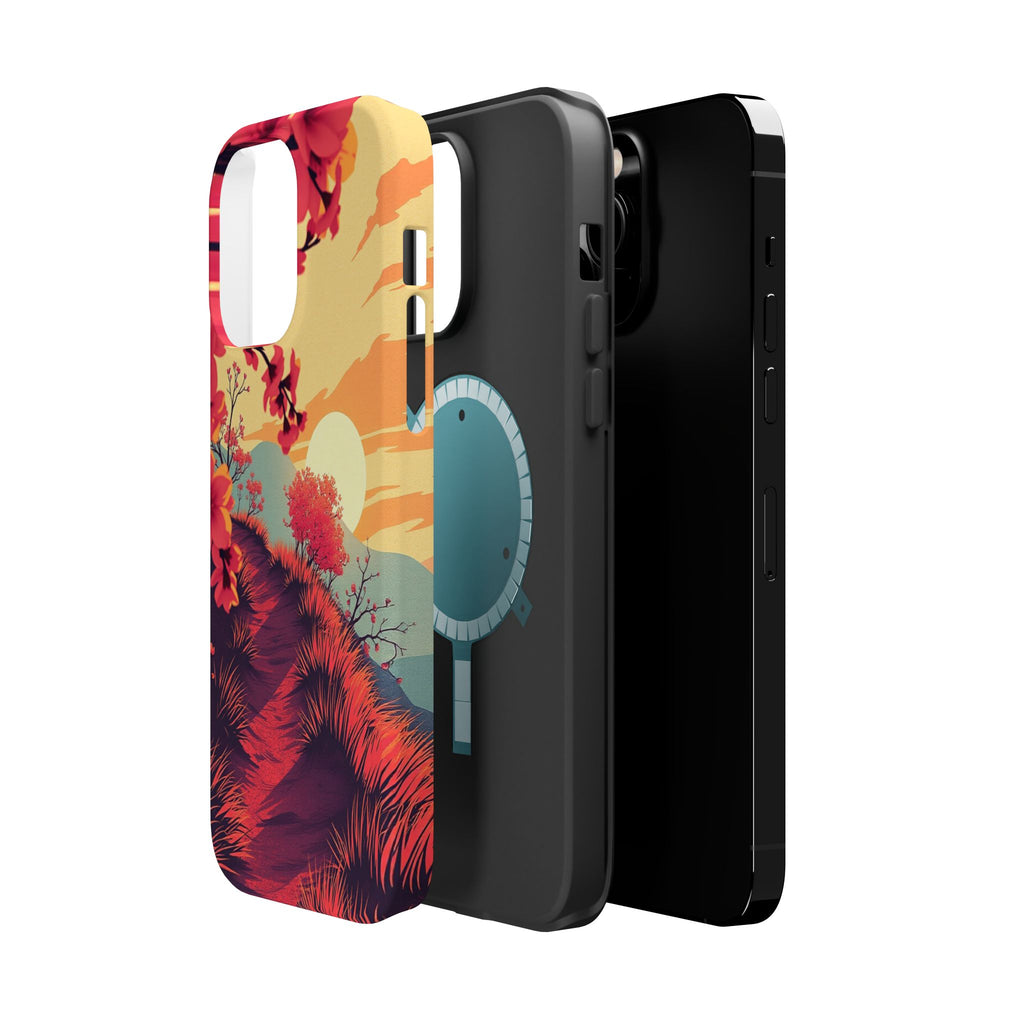 iPhone Sunset Amber And Peach Blossom Trail Soft iPhone 15 Finish · iPhone Case