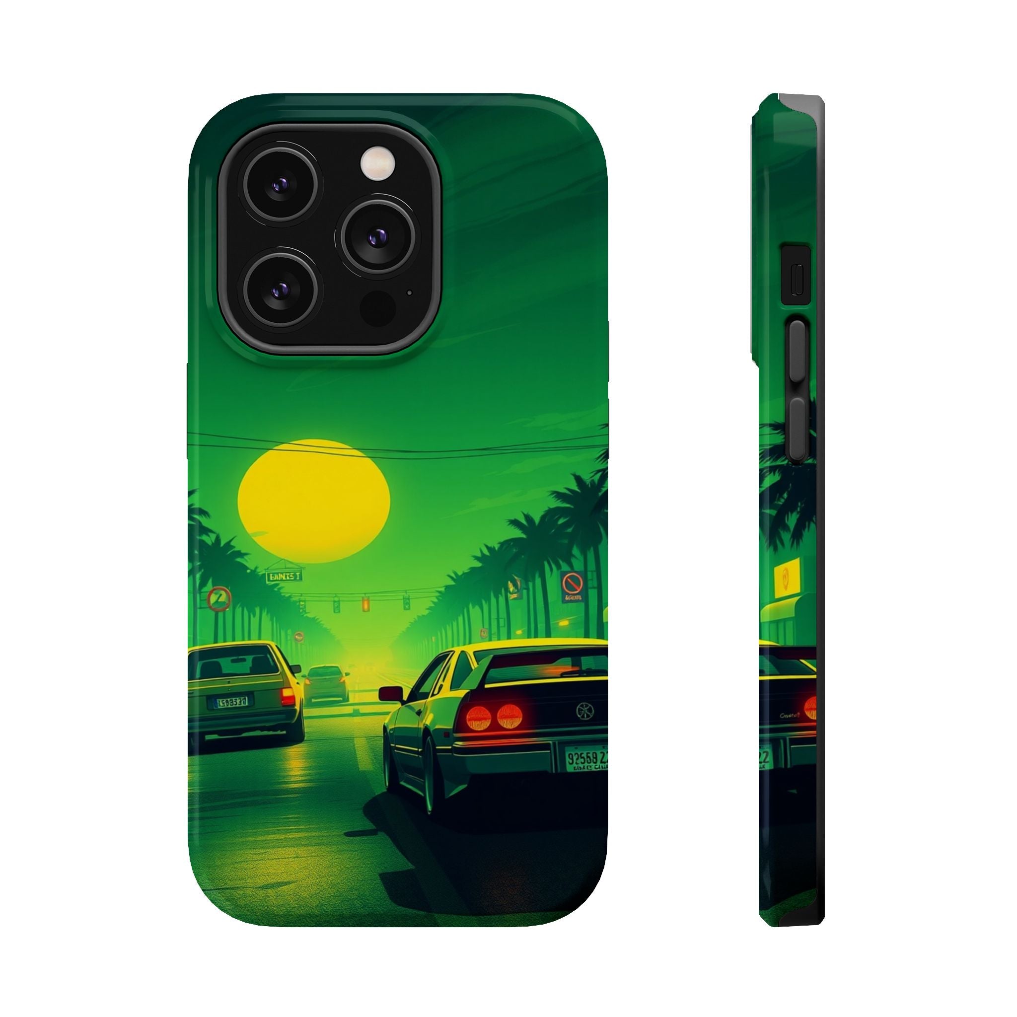 iPhone Dreamy Sunset Drive 80s Design Slim Everyday Designer Case · iPhone Case