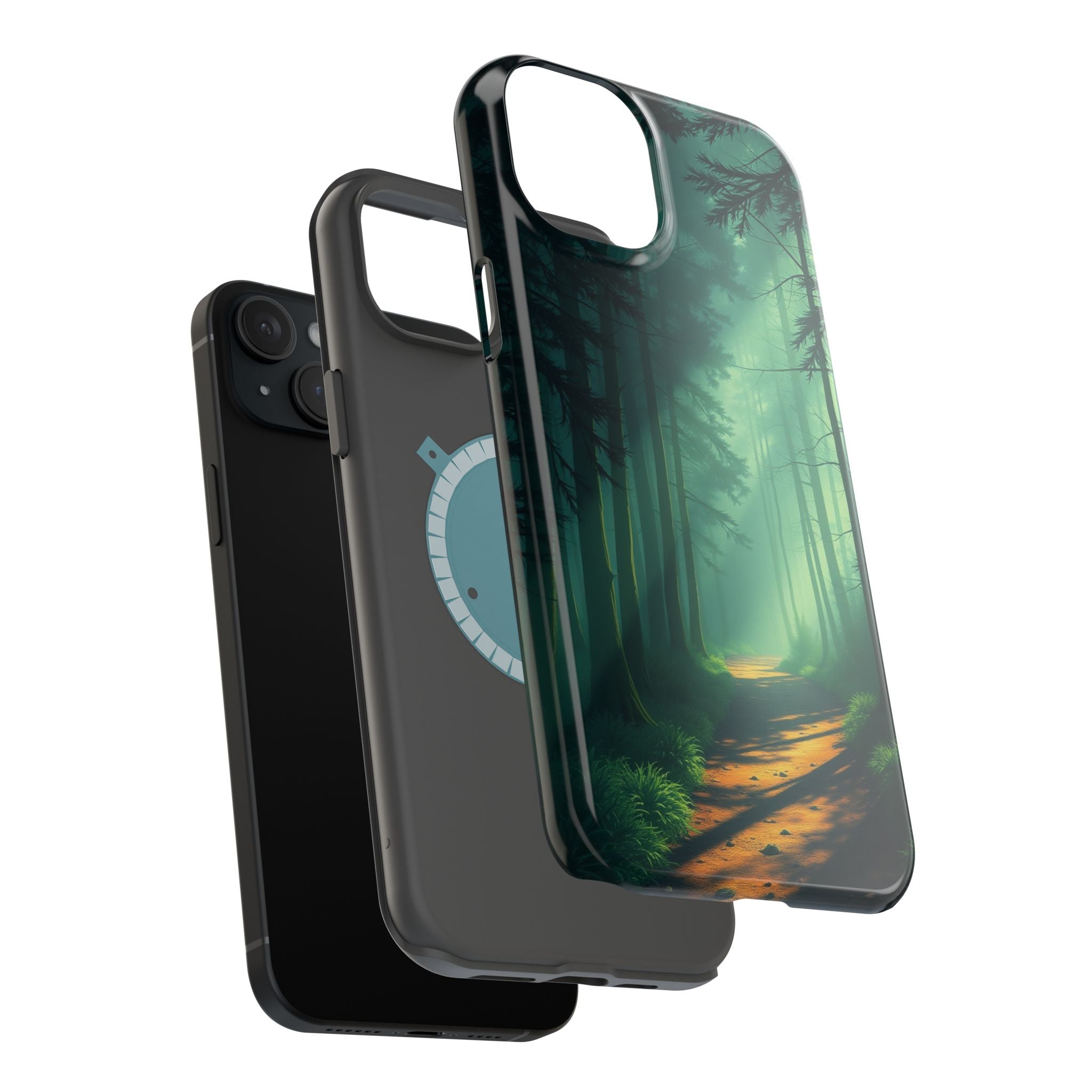 iPhone Emerald Green And Gold Misty Forest Path Soft iPhone Finish · iPhone Case