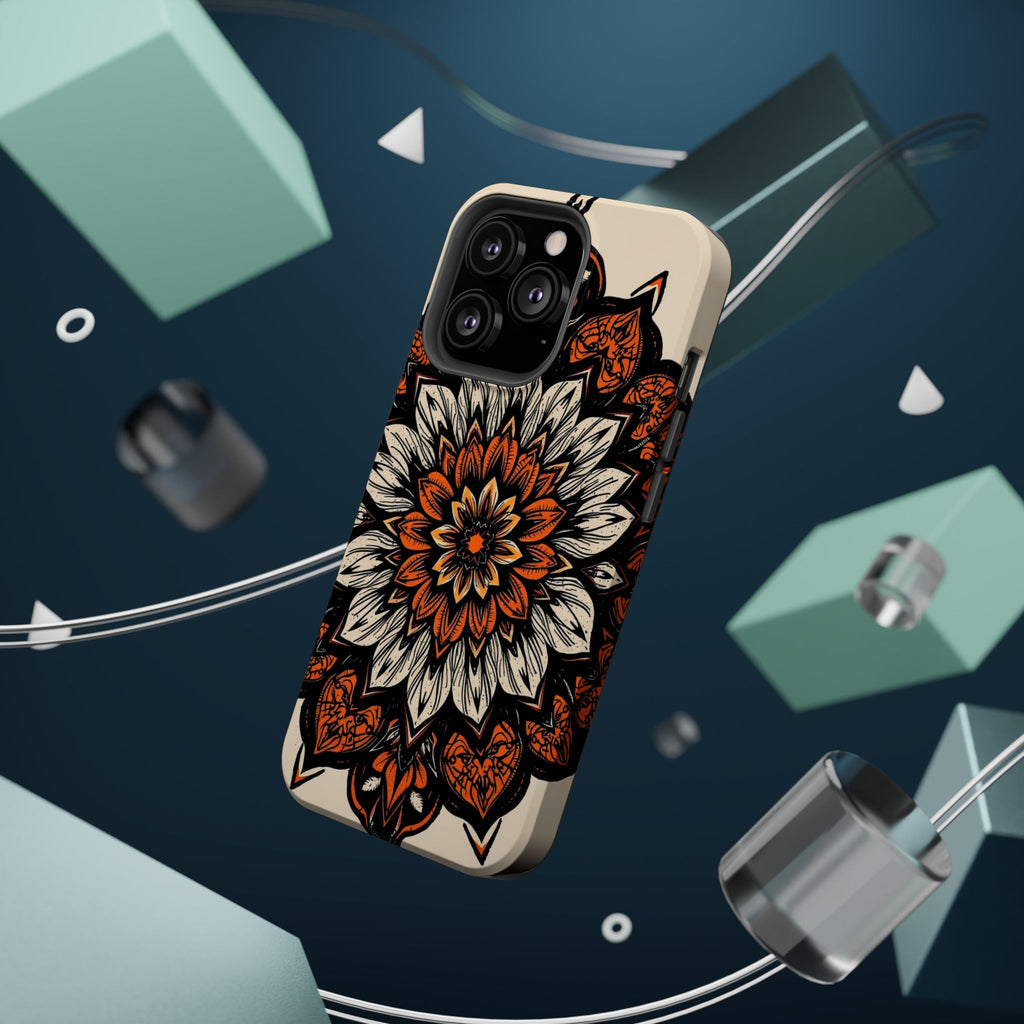 iPhone Burnt Orange And Sand Floral Mandala Slim Snap Cas Carry Case · iPhone Ca