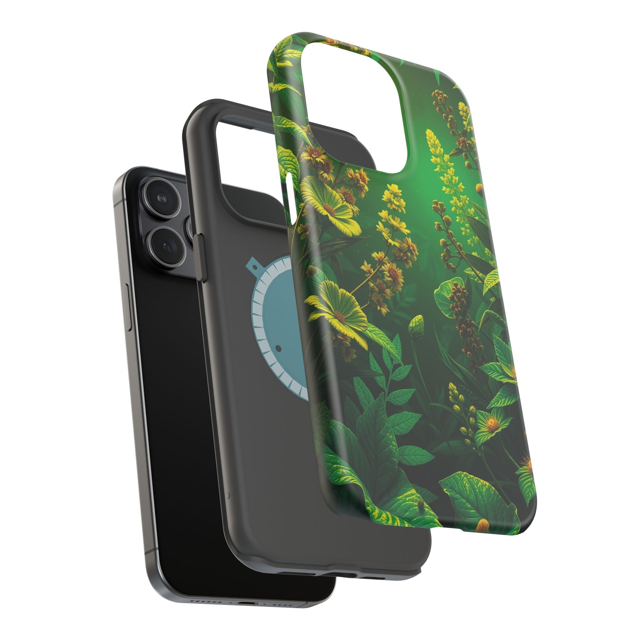 iPhone Emerald Green And Gold Vintage Botanicals Print Slim Snap Case · iPhone C