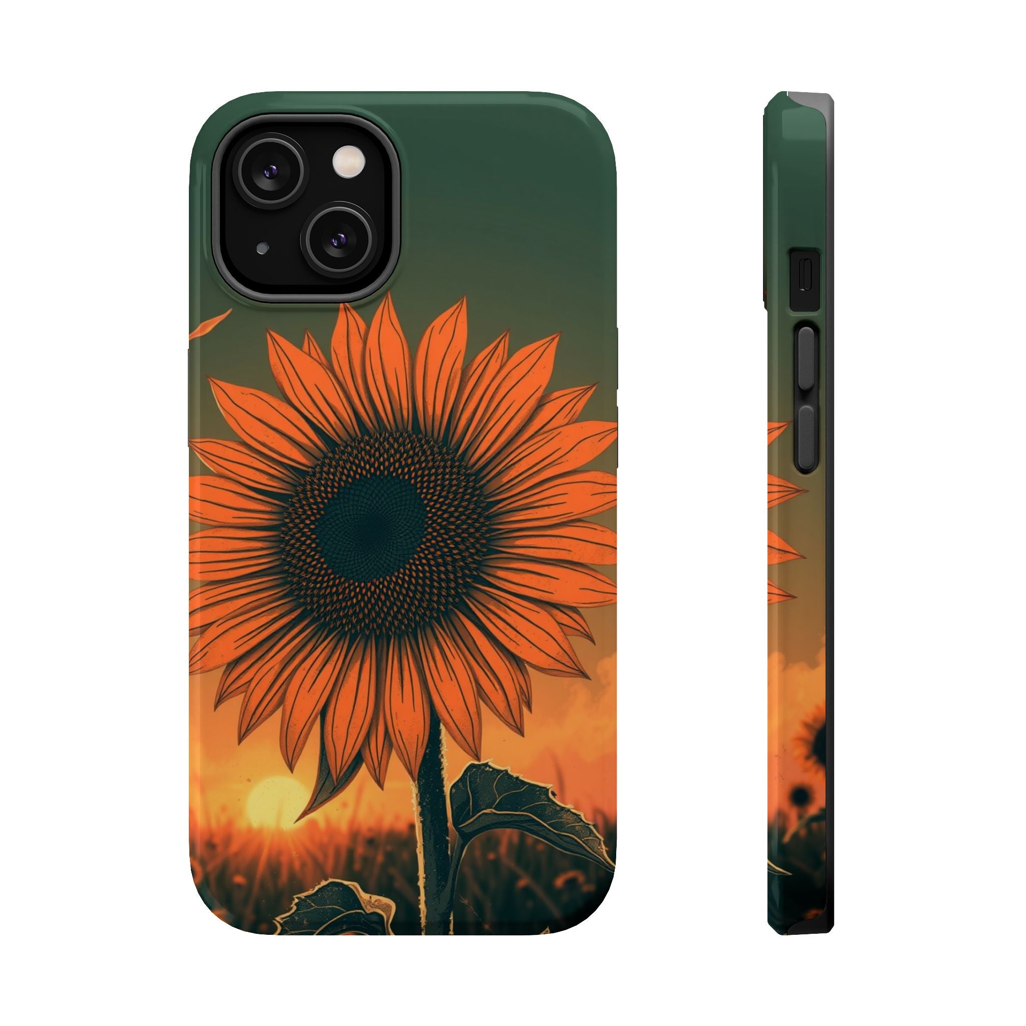 iPhone Charcoal And Copper Sunflower Prairie Slim iPhone Everyday · iPhone Case