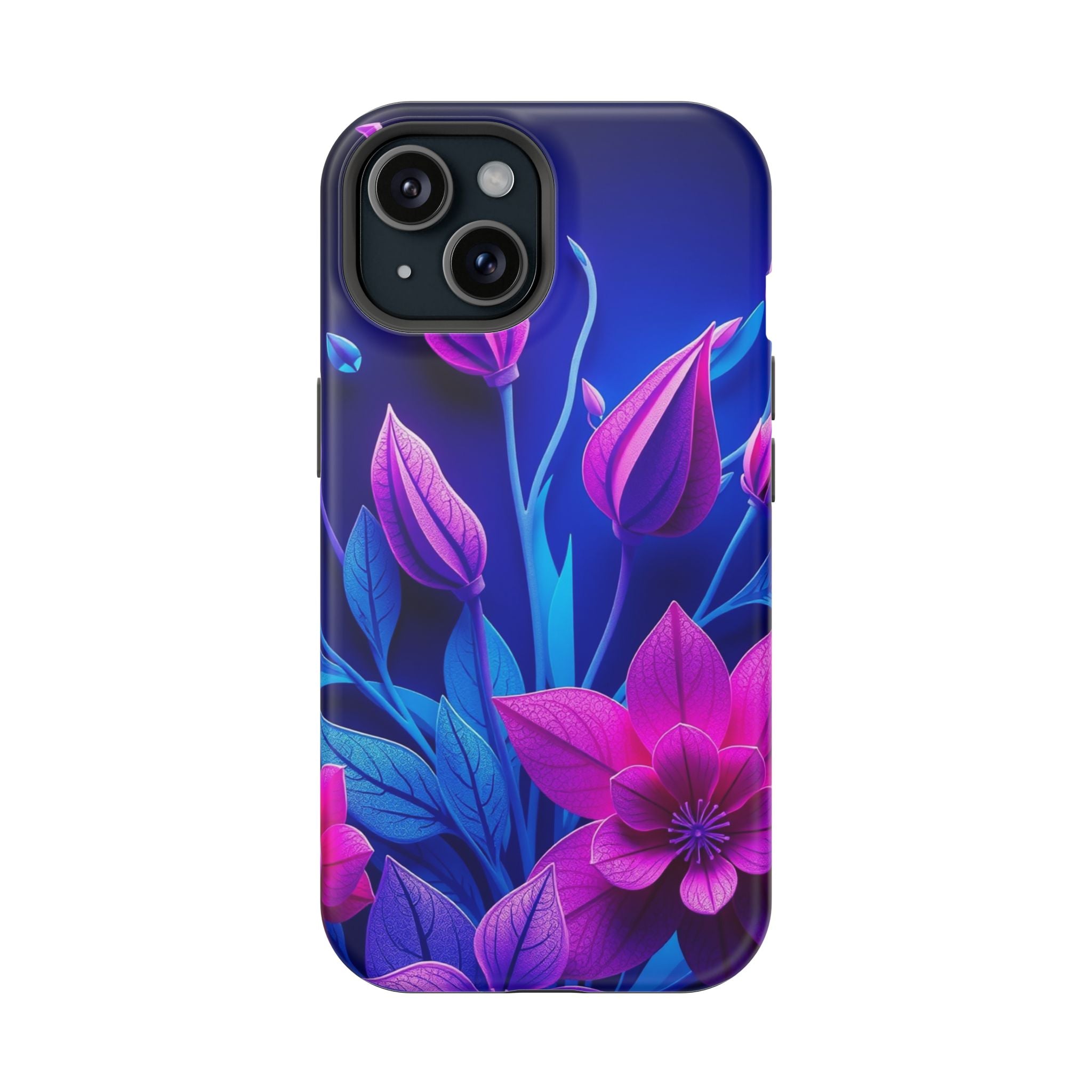iPhone Neon Floral Paper Cut Art Bold Modern Everyday Snap Case · iPhone Case