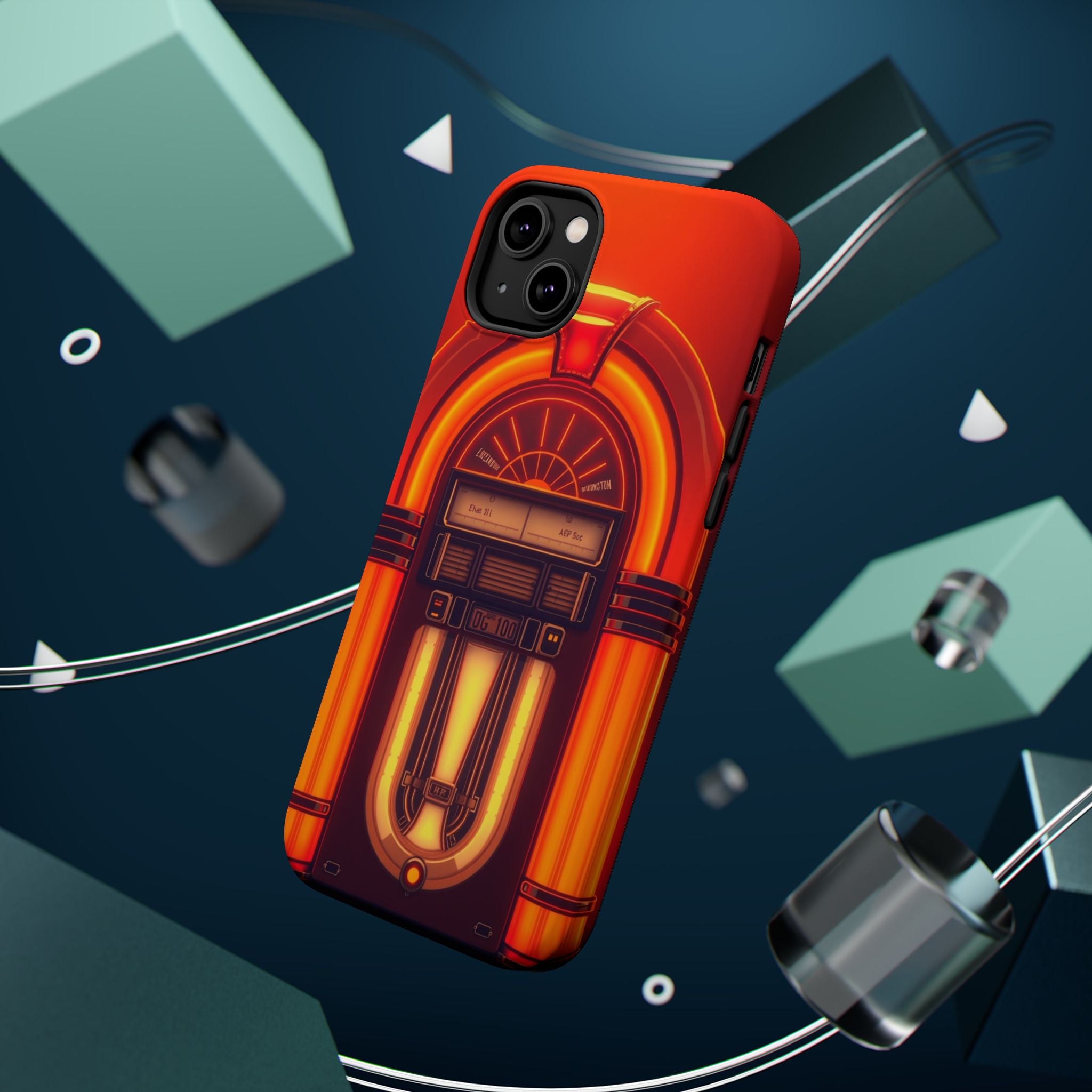 iPhone Jukebox Glow Neon Cyberpunk Bold Modern Everyday Snap Case · iPhone Case