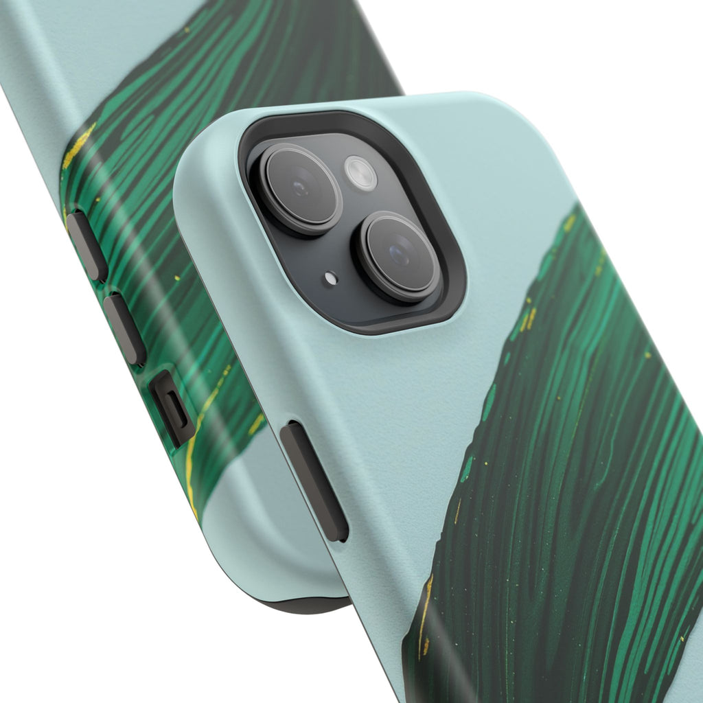 iPhone Emerald Green And Gold Calligraphic Stroke iPhone Clean Minimal · iPhone