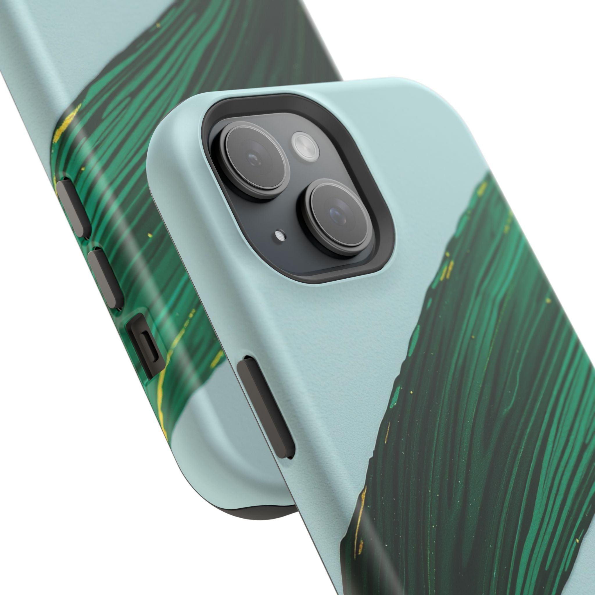 iPhone Emerald Green And Gold Calligraphic Stroke iPhone Clean Minimal · iPhone