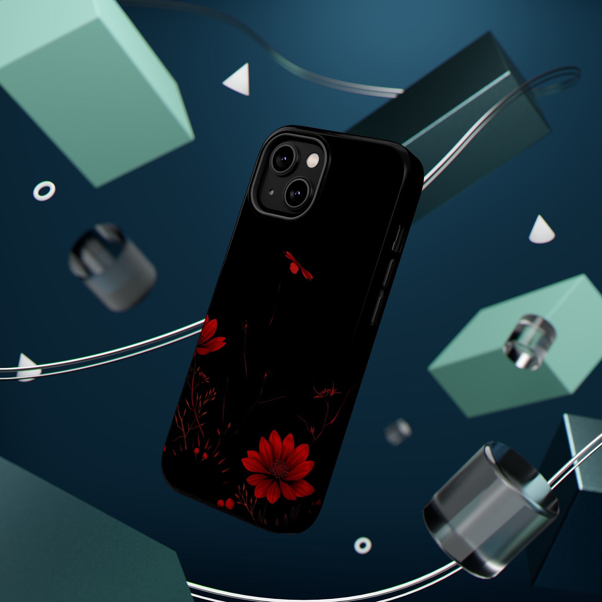 iPhone Black And Crimson Desert Flower Slim Everyday Designer Case · iPhone Case