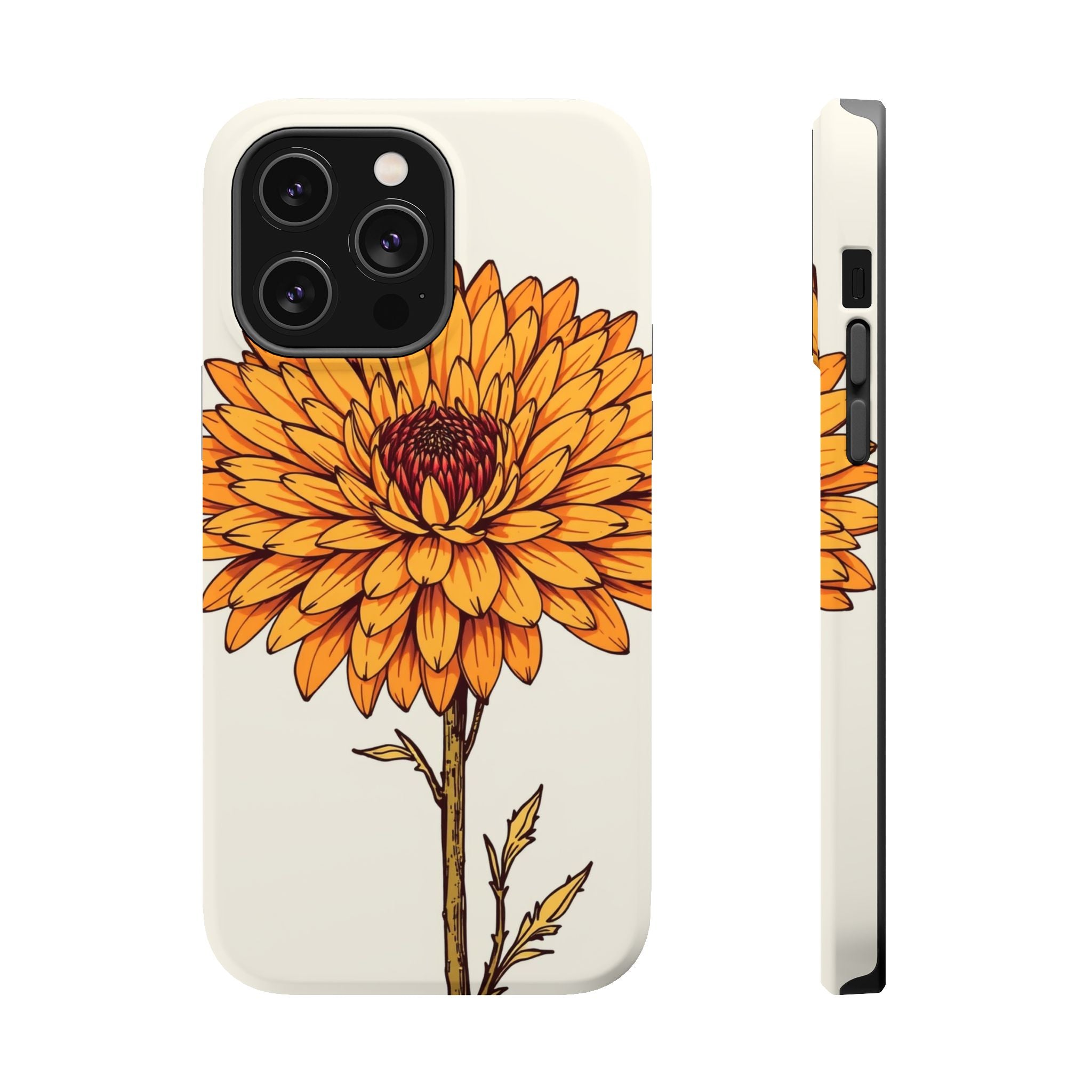 iPhone Mustard And Rust Chrysanthemum Classic Slim iPhone Everyday · iPhone Case