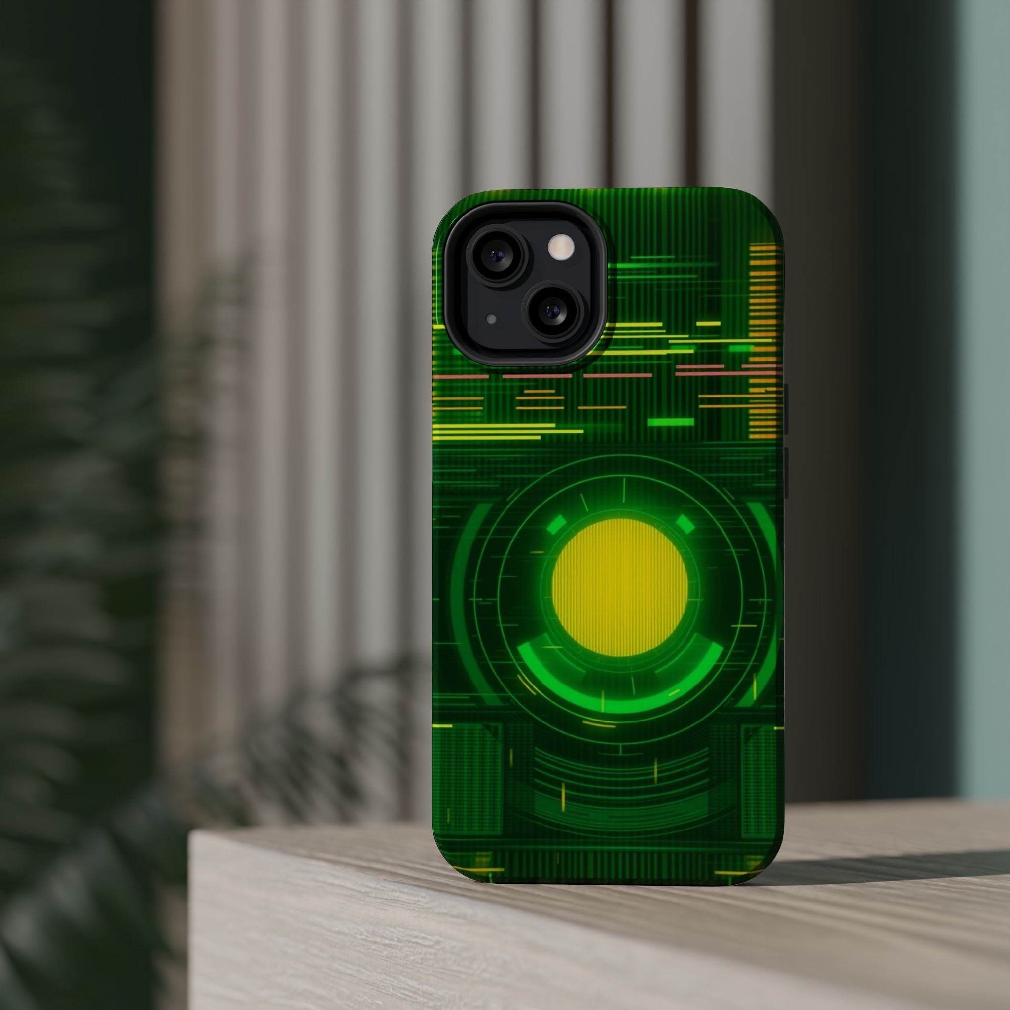 iPhone Emerald Green And Gold VHS Static Slim Everyday Designer Case · iPhone Ca