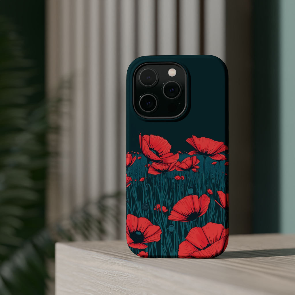 iPhone Poppy Field Dark Gothic Ink Clean Minimal Snap Cas Slim Snap Case · iPhon