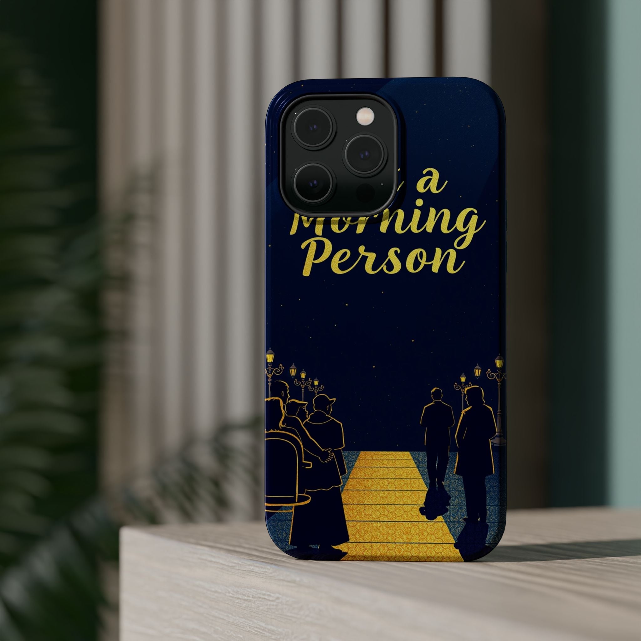 iPhone Midnight Blue And Silver Not a Morning Person Slim Snap Case · iPhone Cas