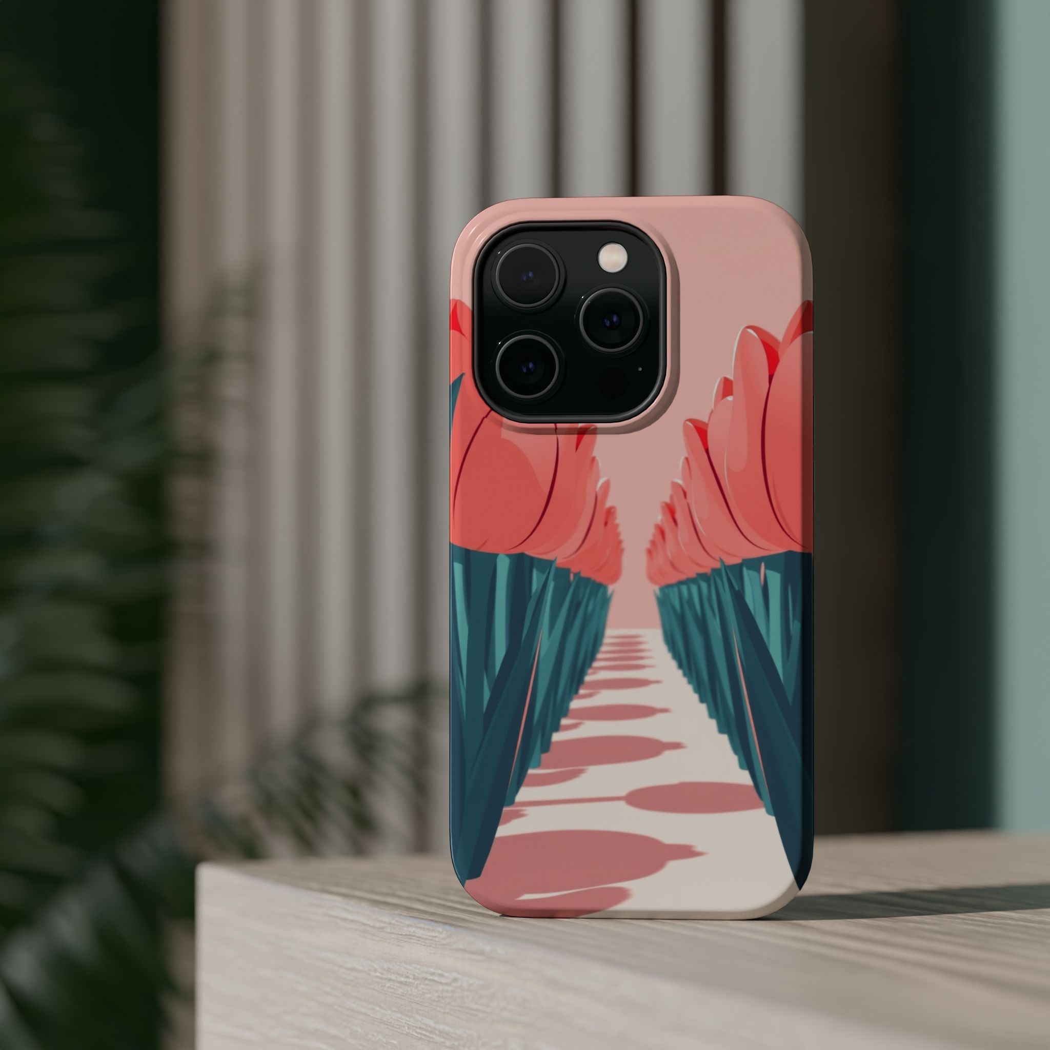 iPhone Tulip Row Pastel Kawaii Slim Everyday Designer Case · iPhone Case