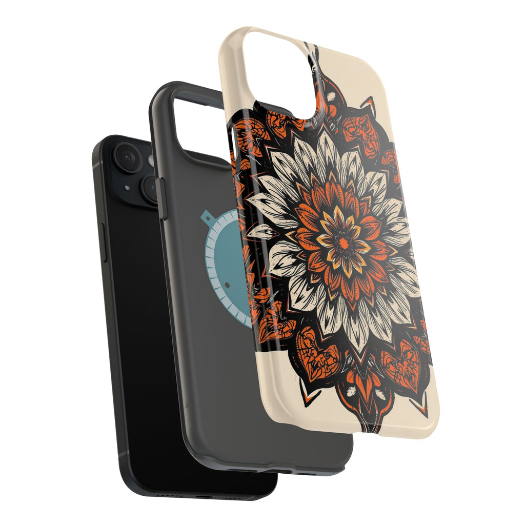 iPhone Burnt Orange And Sand Floral Mandala Slim Snap Cas Carry Case · iPhone Ca