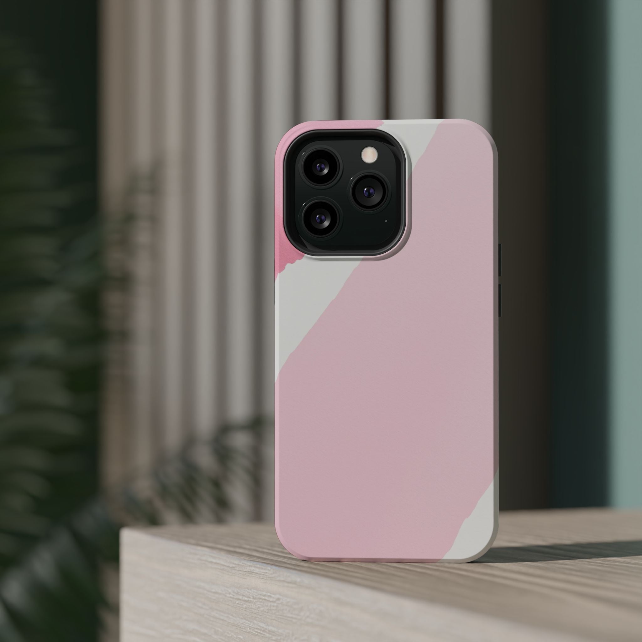iPhone Rose Pink And Cream Calligraphic Stroke Soft iPhone Finish · iPhone Case