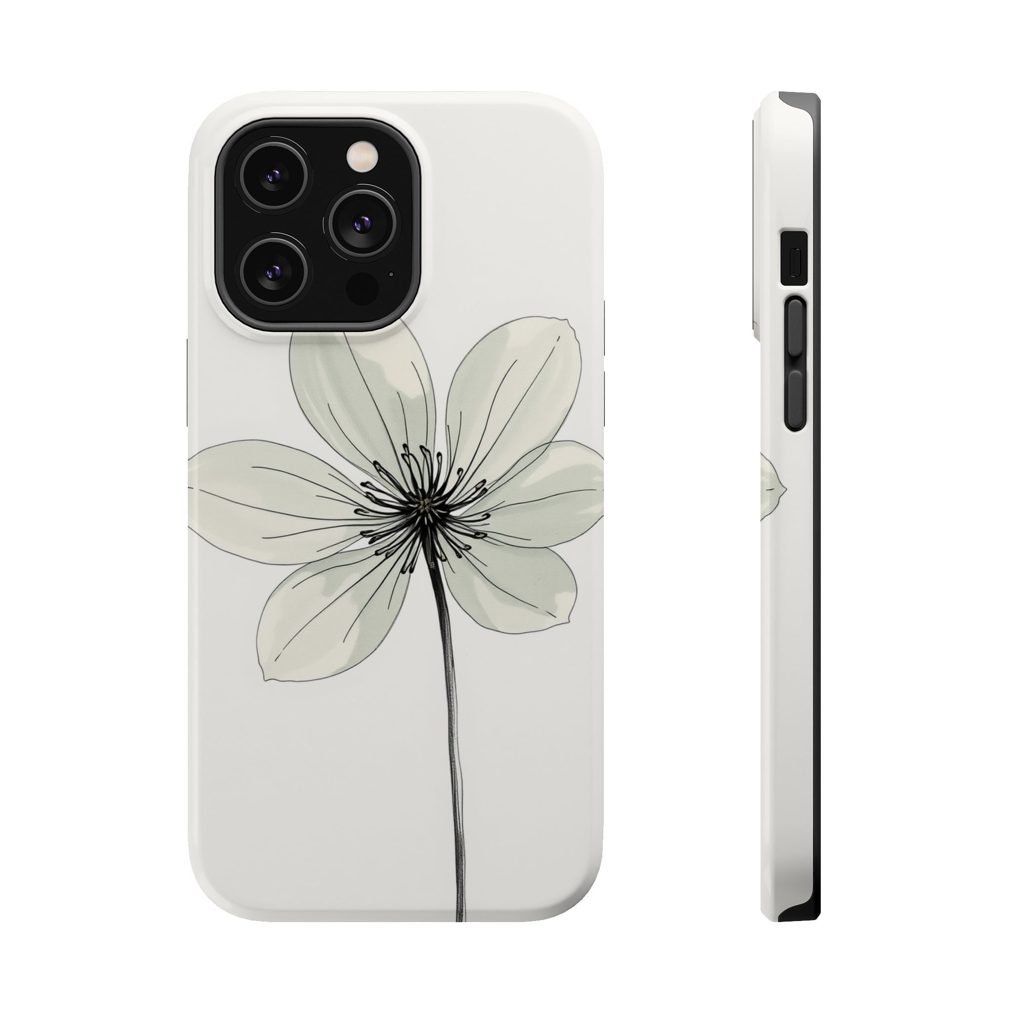 iPhone Sage And Ivory Floral Ink Wash Slim Everyday Designer Case · iPhone Case