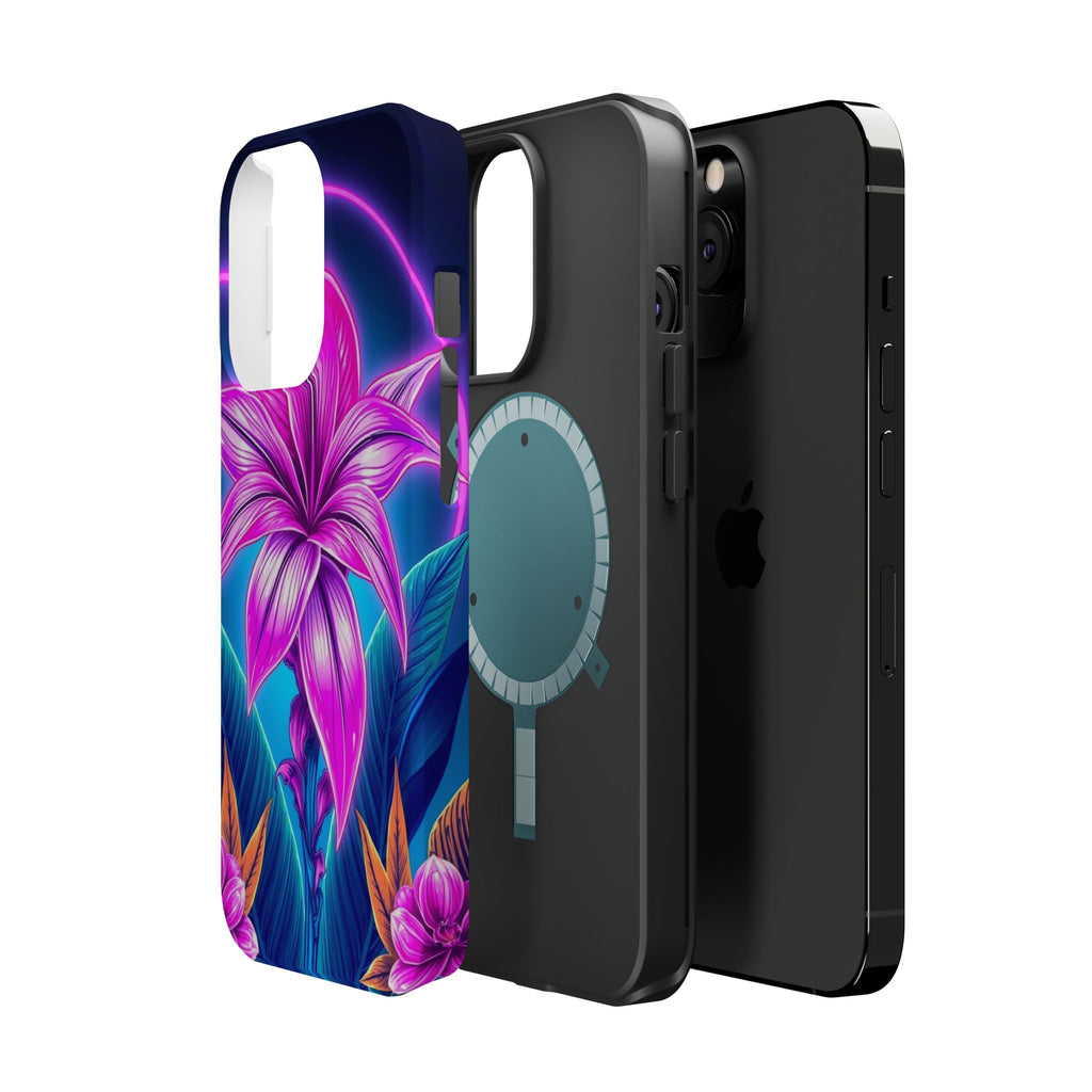 iPhone Tropical Bloom Neon Cyberpunk Slim Everyday Designer Case · iPhone Case
