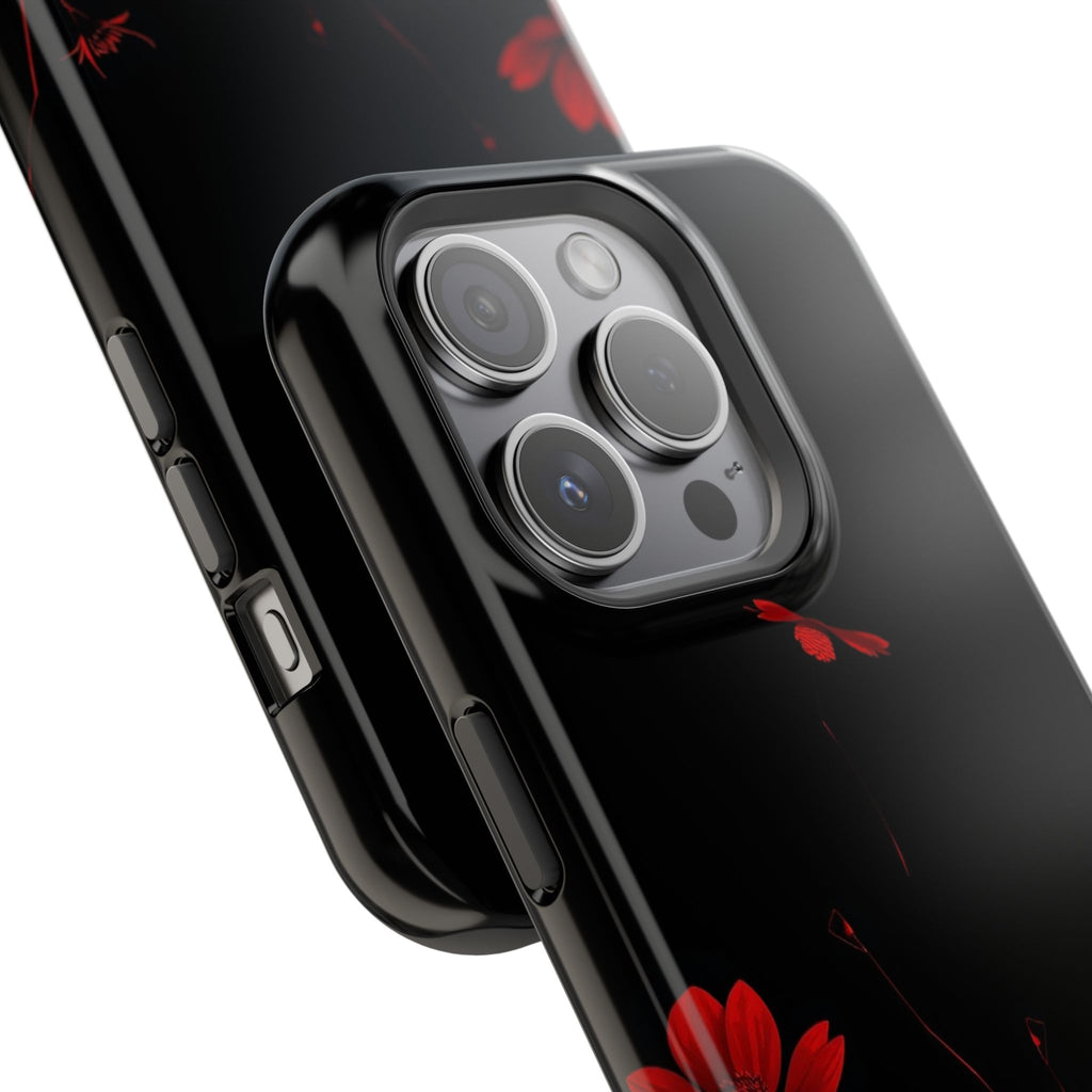 iPhone Black And Crimson Desert Flower Slim Everyday Designer Case · iPhone Case