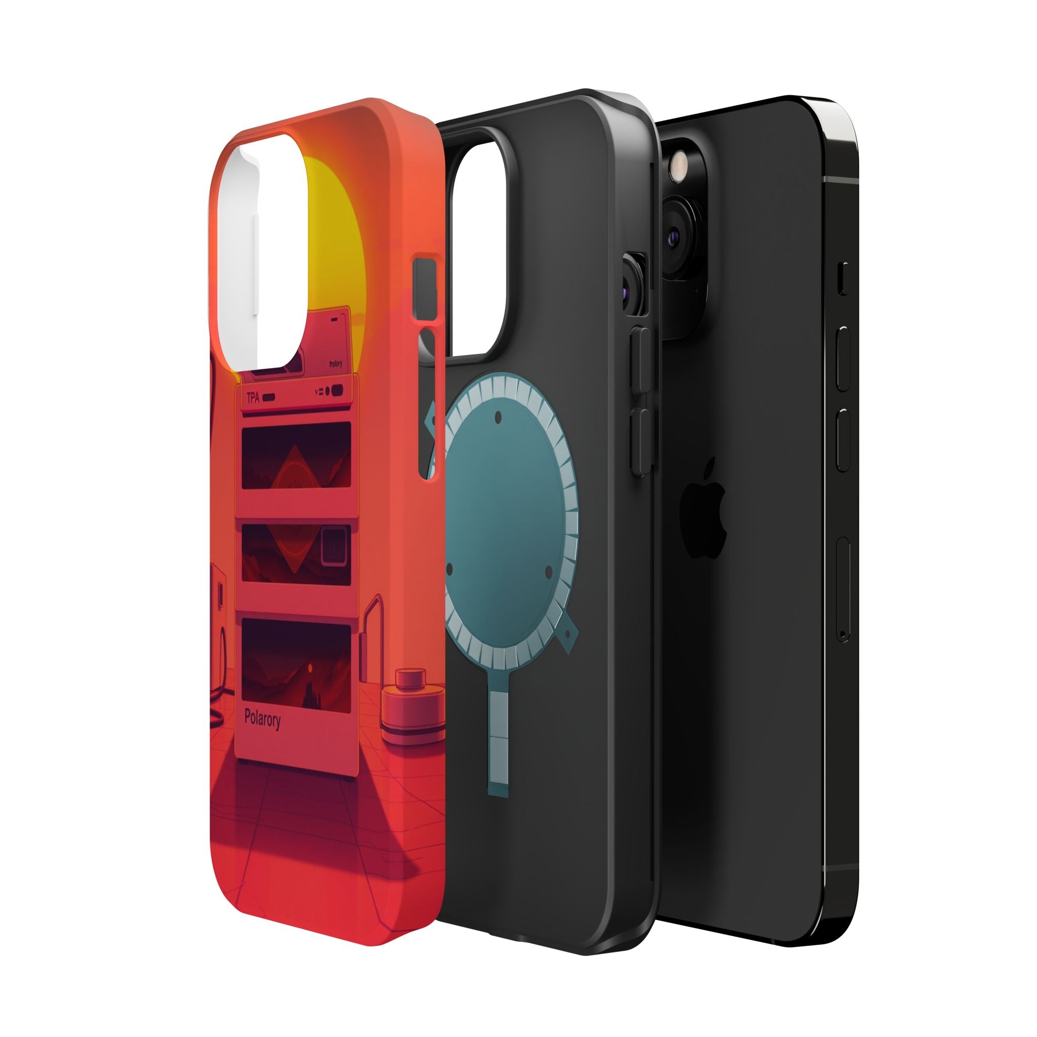 iPhone Polaroid Stack Memory Neon Cyberpunk Slim Everyday Designer Case · iPhone