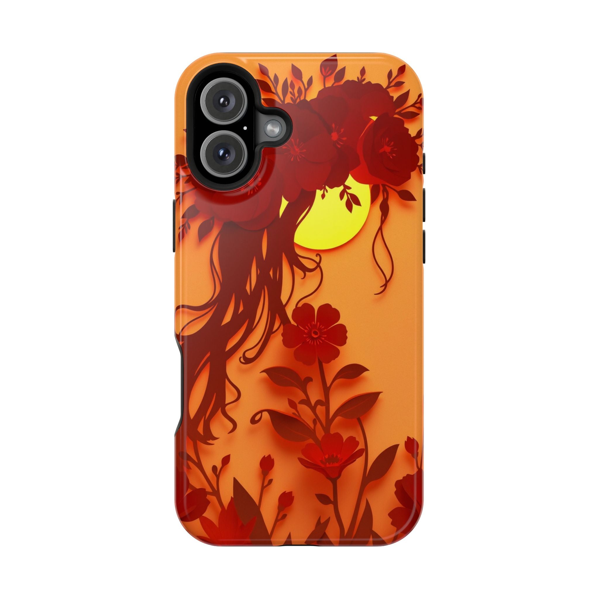 iPhone Sunset Amber And Peach Floral Crown Slim iPhone Everyday · iPhone Case