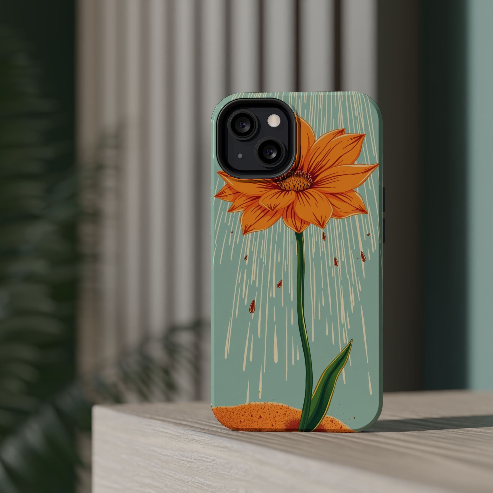 iPhone Spring Shower Bloom Vintage Retro Poster Soft iPhone Finish · iPhone Case