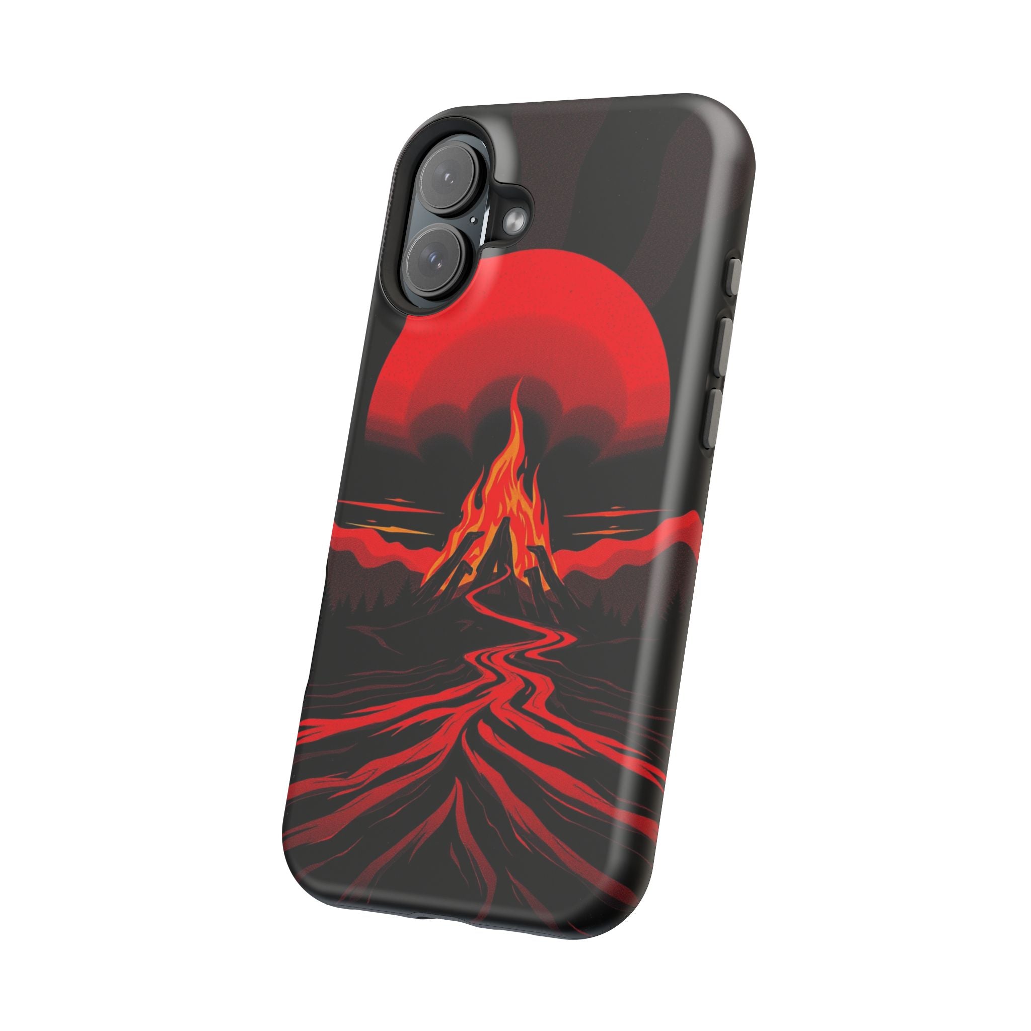 iPhone Black And Crimson Wildfire Glow Slim Everyday Designer Case · iPhone Case