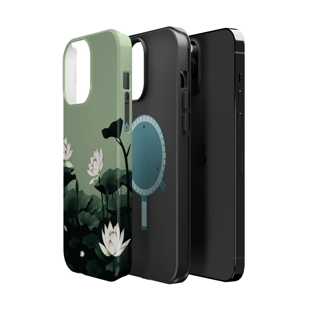 iPhone Sage And Ivory Lotus Pond Bold Modern Everyday Snap Case · iPhone Case