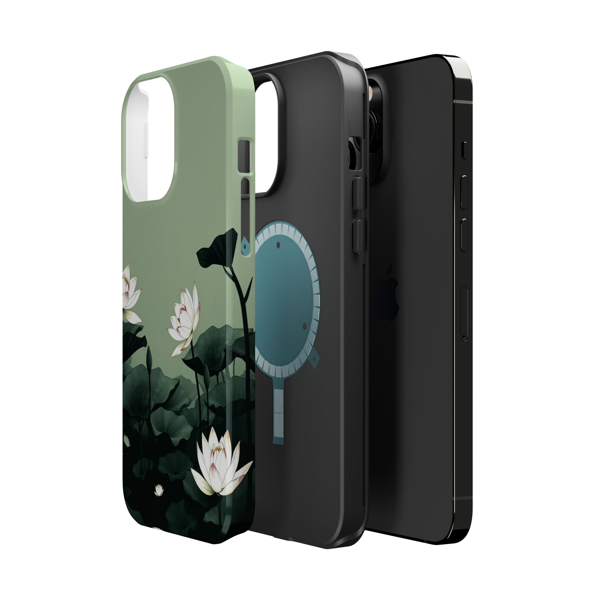 iPhone Sage And Ivory Lotus Pond Bold Modern Everyday Snap Case · iPhone Case
