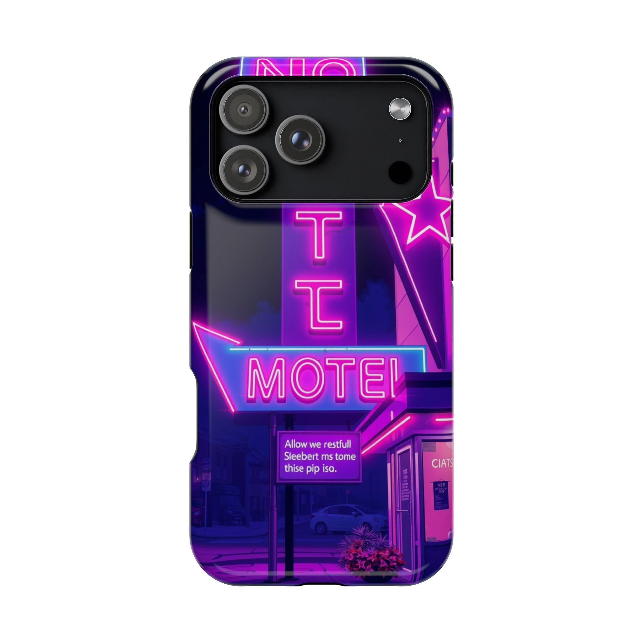 iPhone Neon Sign Motel Enchanted Art Slim Everyday Designer Case · iPhone Case
