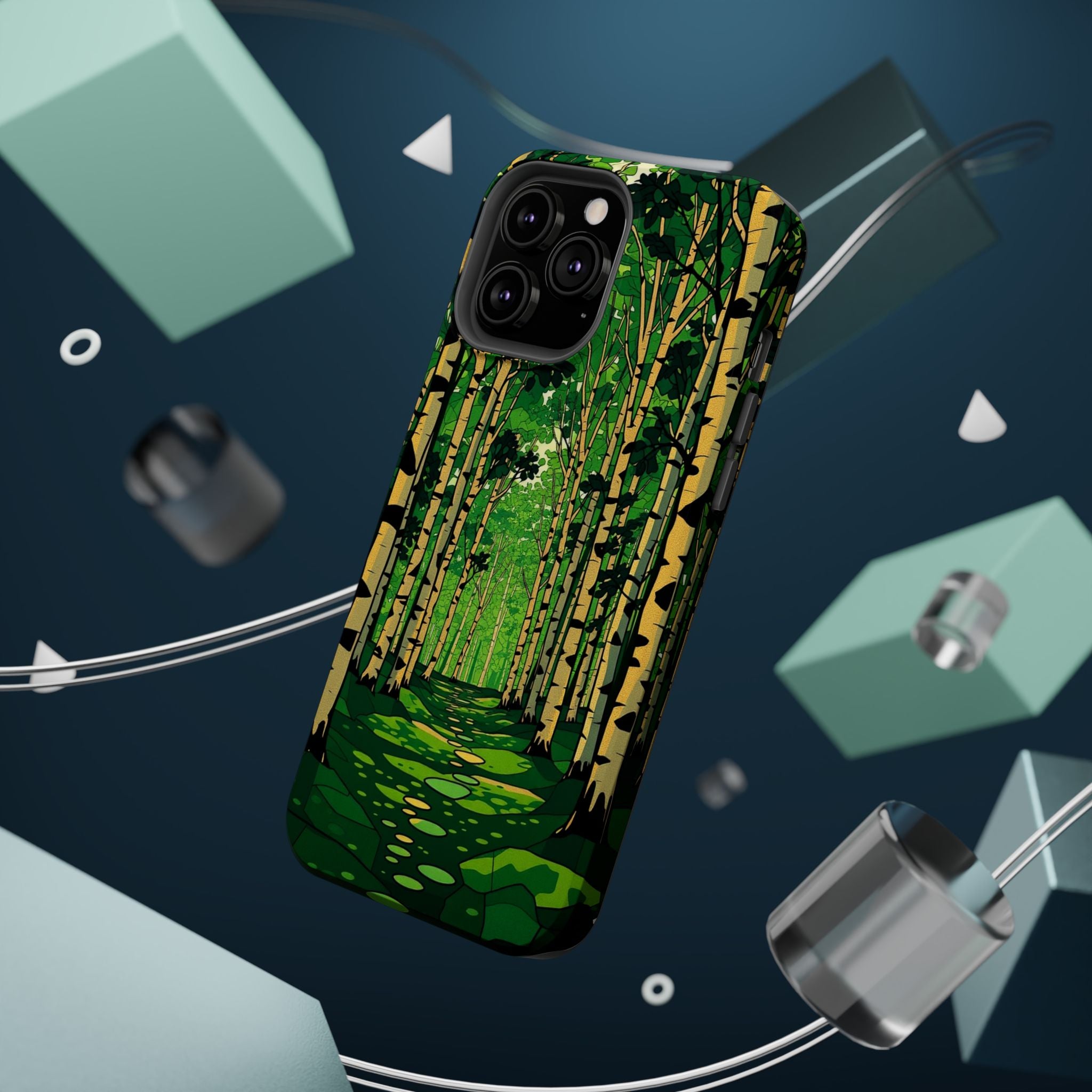 iPhone Emerald Green And Gold Birch Grove Slim iPhone Everyday Designer · iPhone