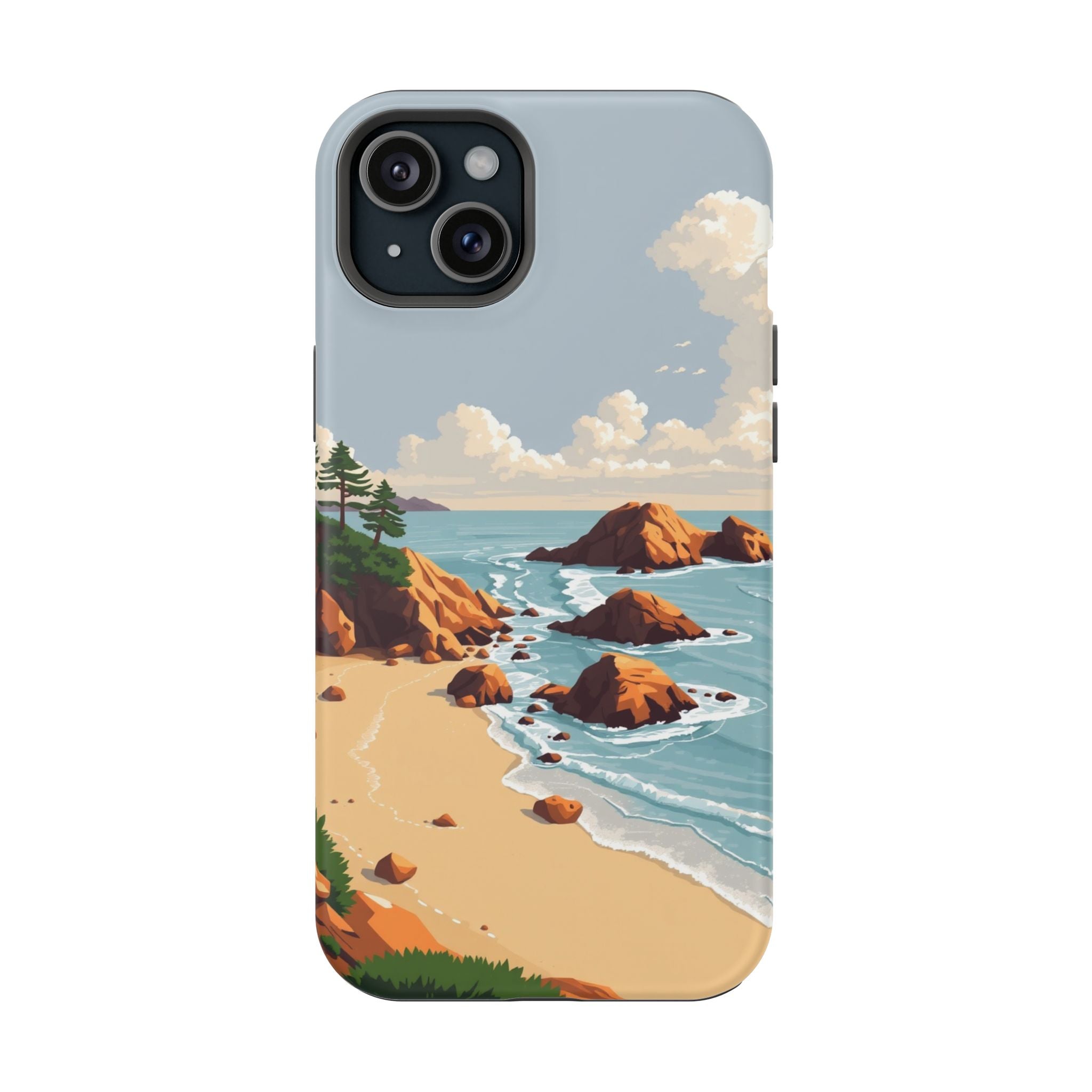 iPhone Mustard And Rust Pebble Beach Slim Everyday Designer Case · iPhone Case