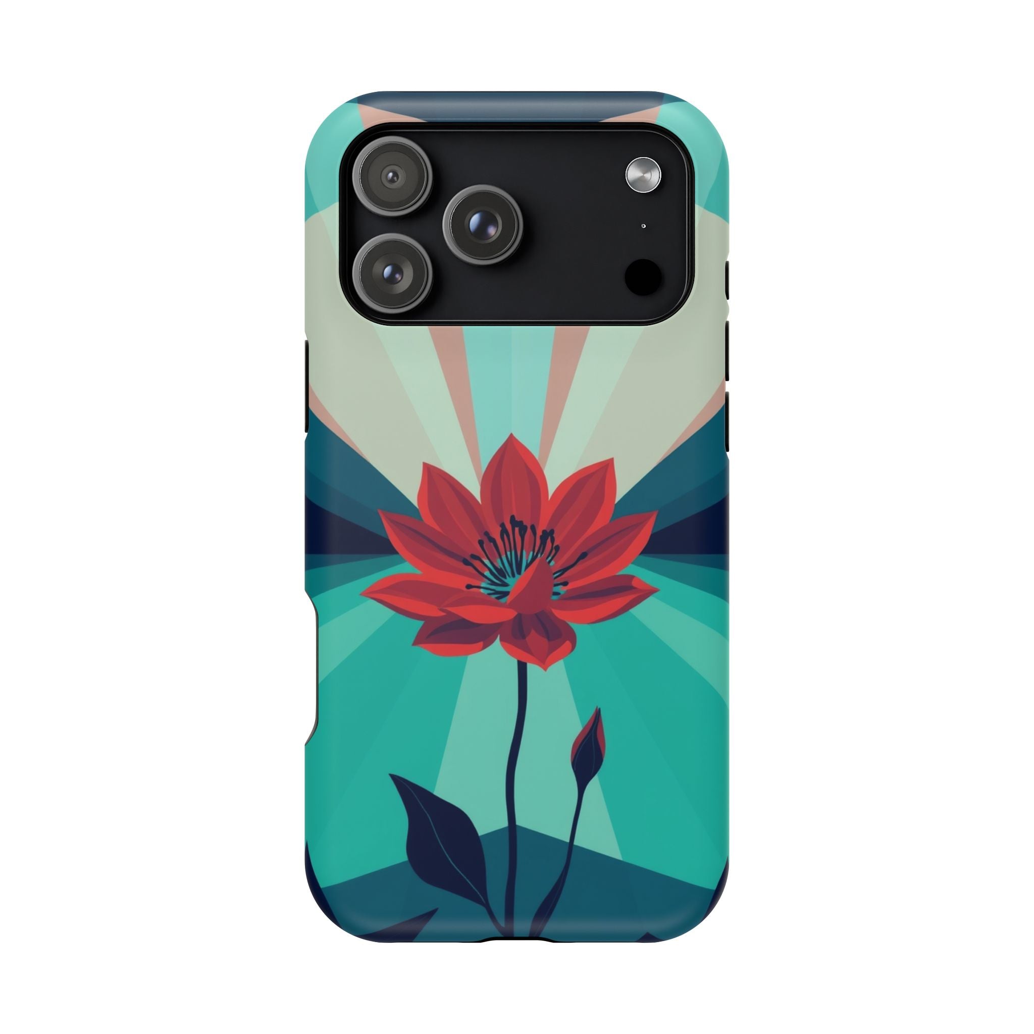 iPhone Teal And Coral Night Bloomer Slim Everyday Designer Case · iPhone Case