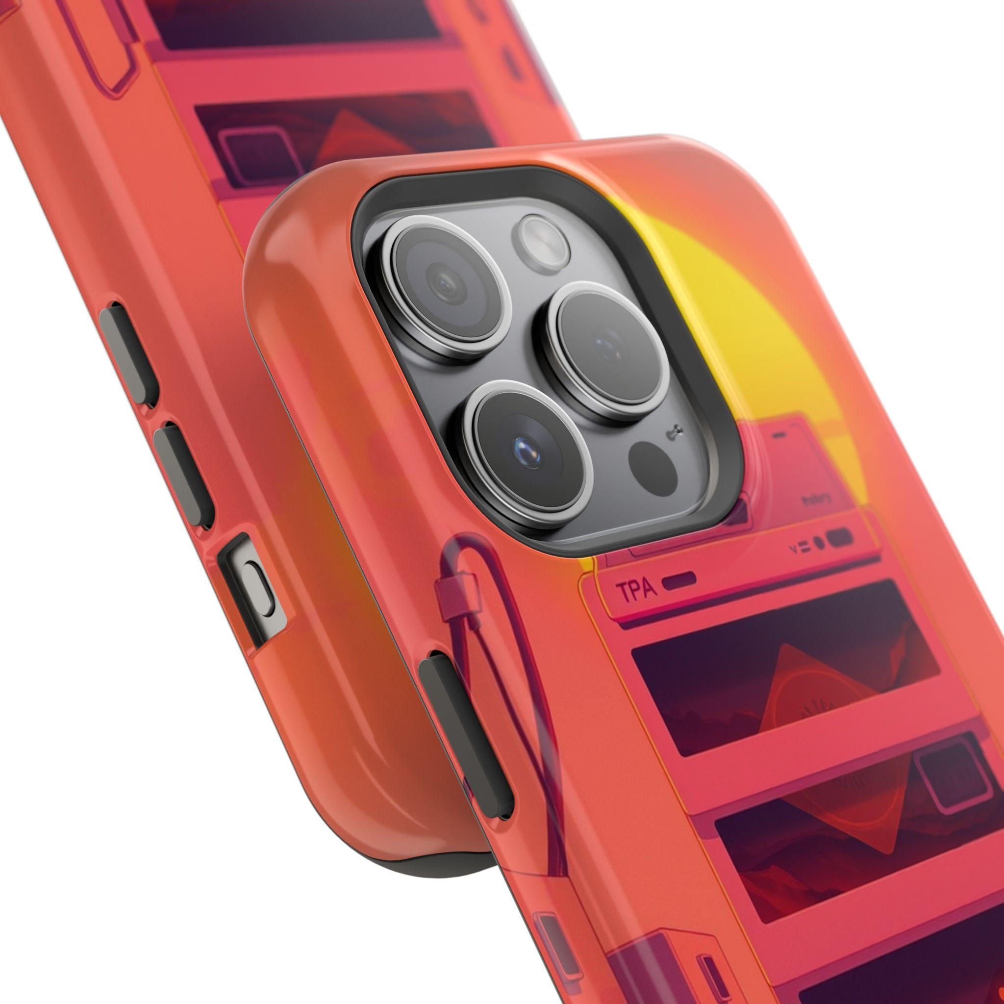 iPhone Polaroid Stack Memory Neon Cyberpunk Slim Everyday Designer Case · iPhone
