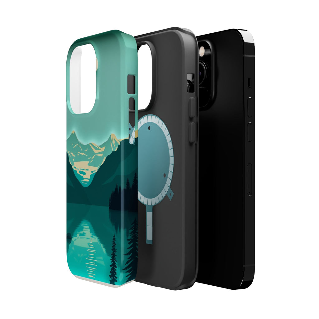 iPhone Glacier Lake Paper Cut Art Bold Modern Everyday Snap Case · iPhone Case
