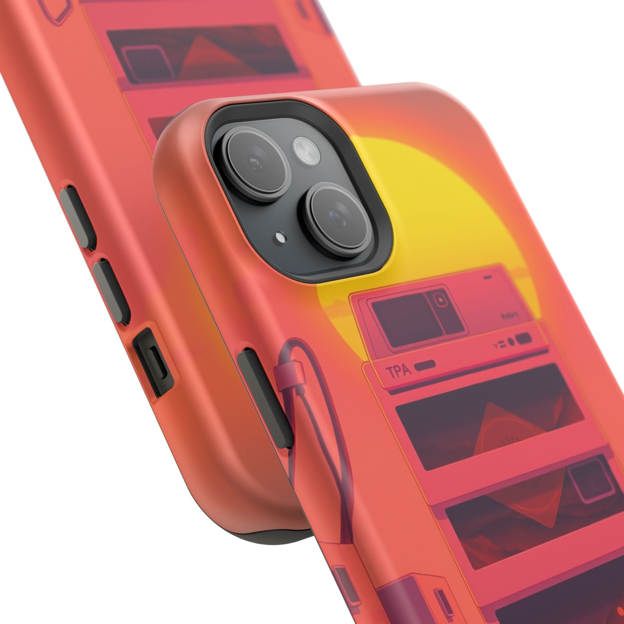 iPhone Polaroid Stack Memory Neon Cyberpunk Slim Everyday Designer Case · iPhone