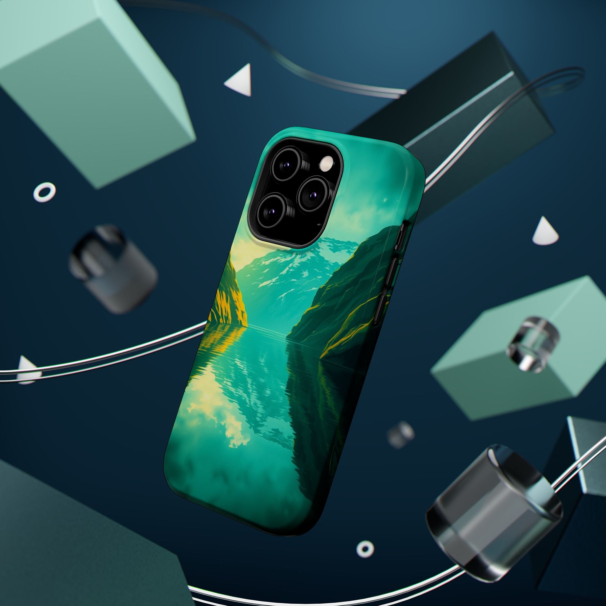 iPhone Fjord Reflection Bold Art Bold Modern Everyday Snap Case · iPhone Case