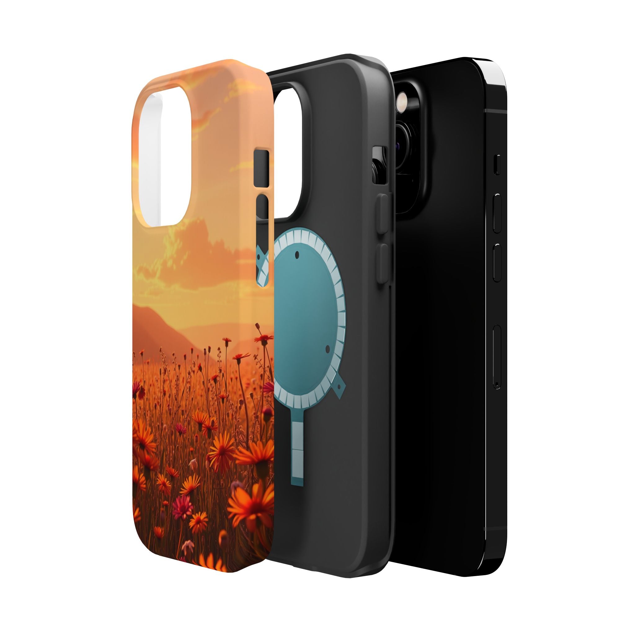 iPhone Sunset Amber And Peach Wildflower Field Soft iPhone Finish · iPhone Case