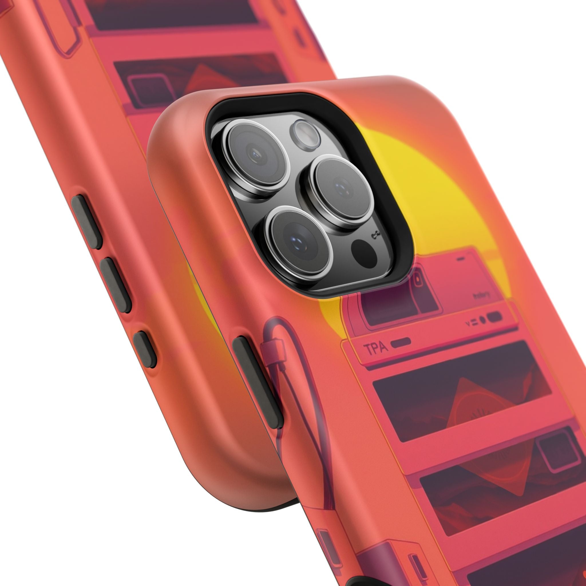 iPhone Polaroid Stack Memory Neon Cyberpunk Slim Everyday Designer Case · iPhone