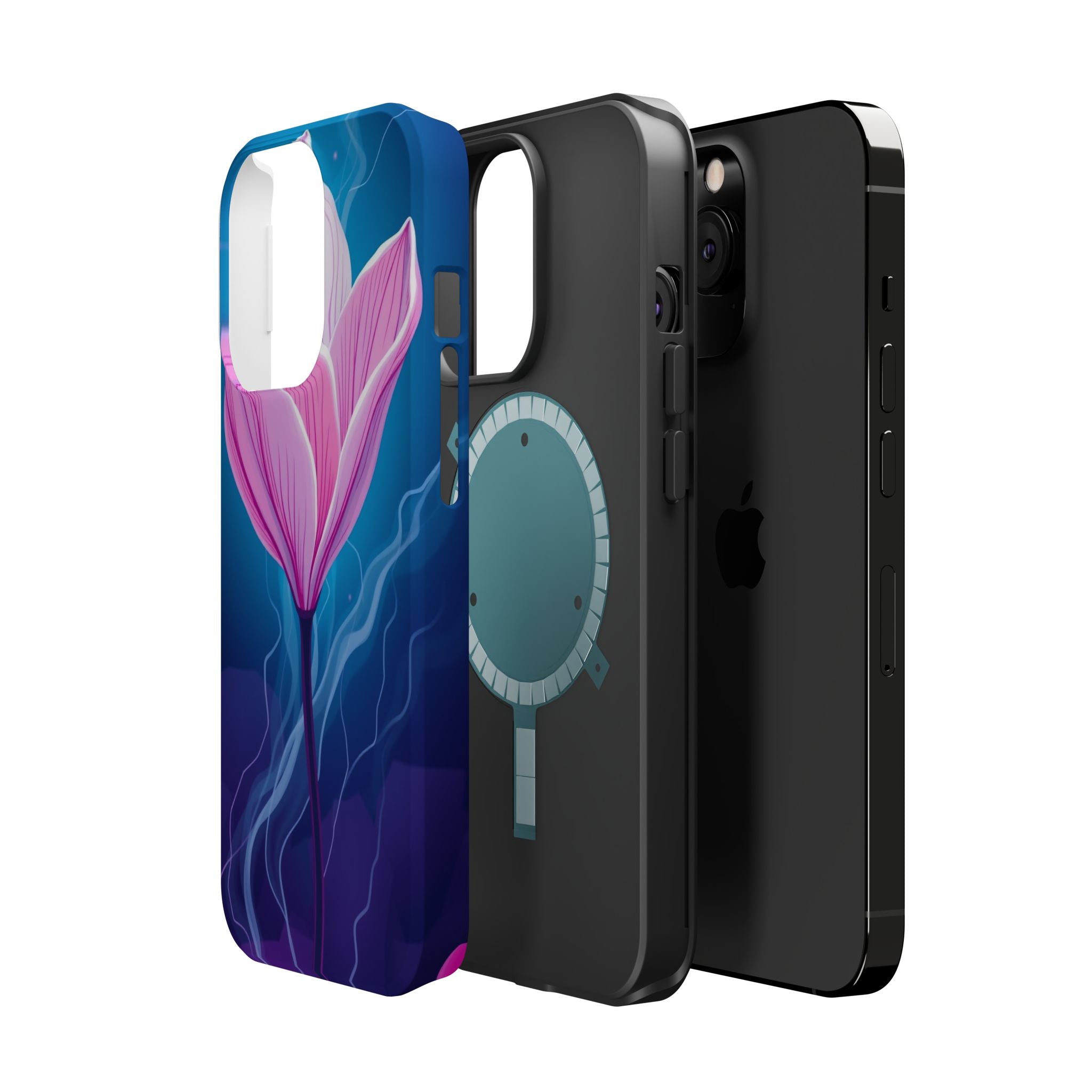 iPhone Cyan And Magenta Petal Storm Slim Everyday Designer Case · iPhone Case