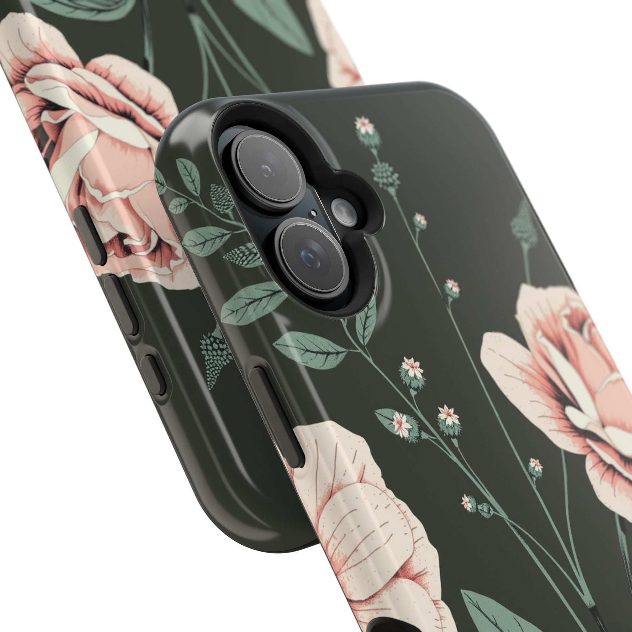 iPhone Mint And Blush Vintage Botanical Print Slim Everyday Designer Case · iPho