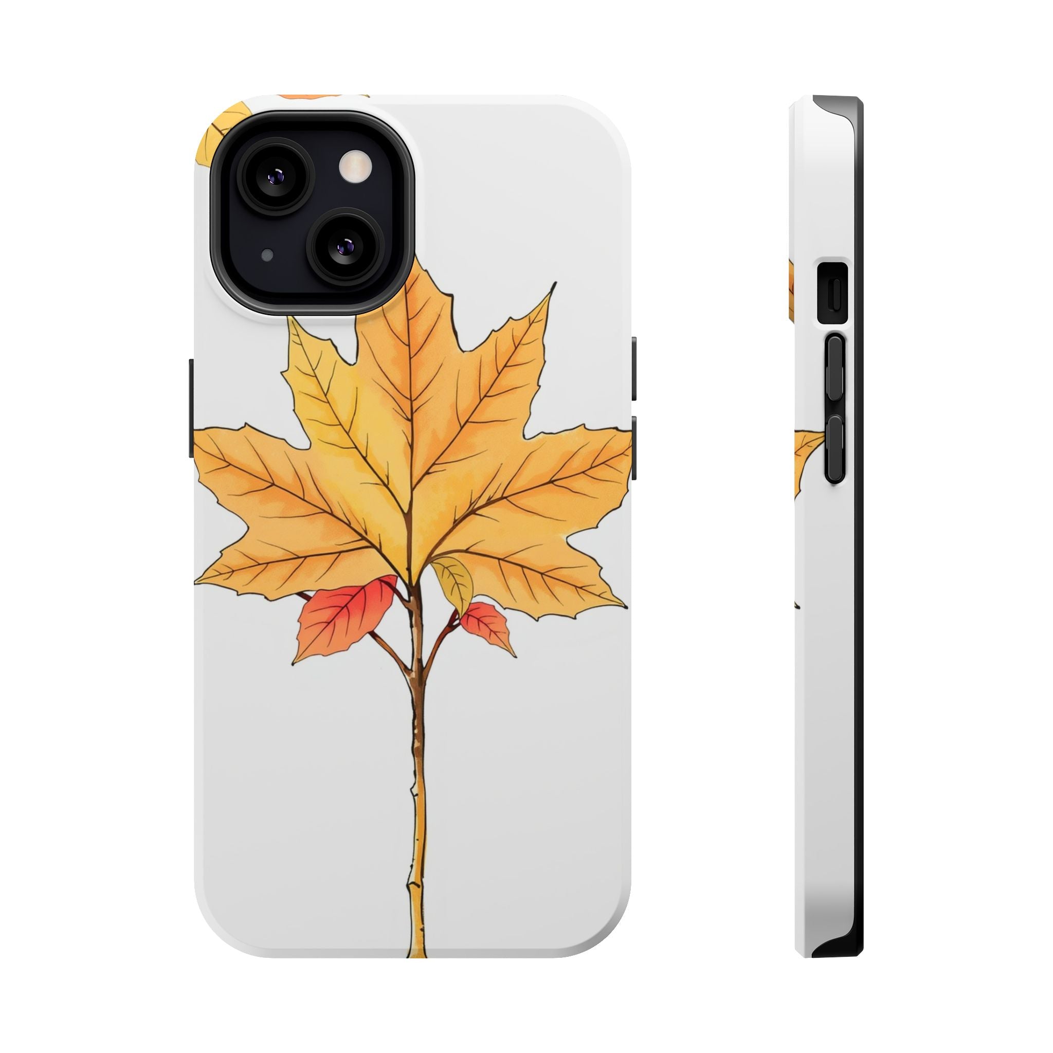 iPhone Mint And Blush Autumn Maple Bold Modern Everyday Snap Case · iPhone Case