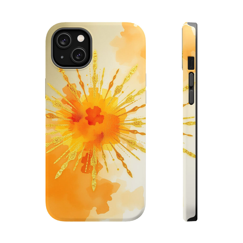 iPhone Mustard And Rust Gold Foil Burst Slim Everyday iPhone Designer · iPhone C